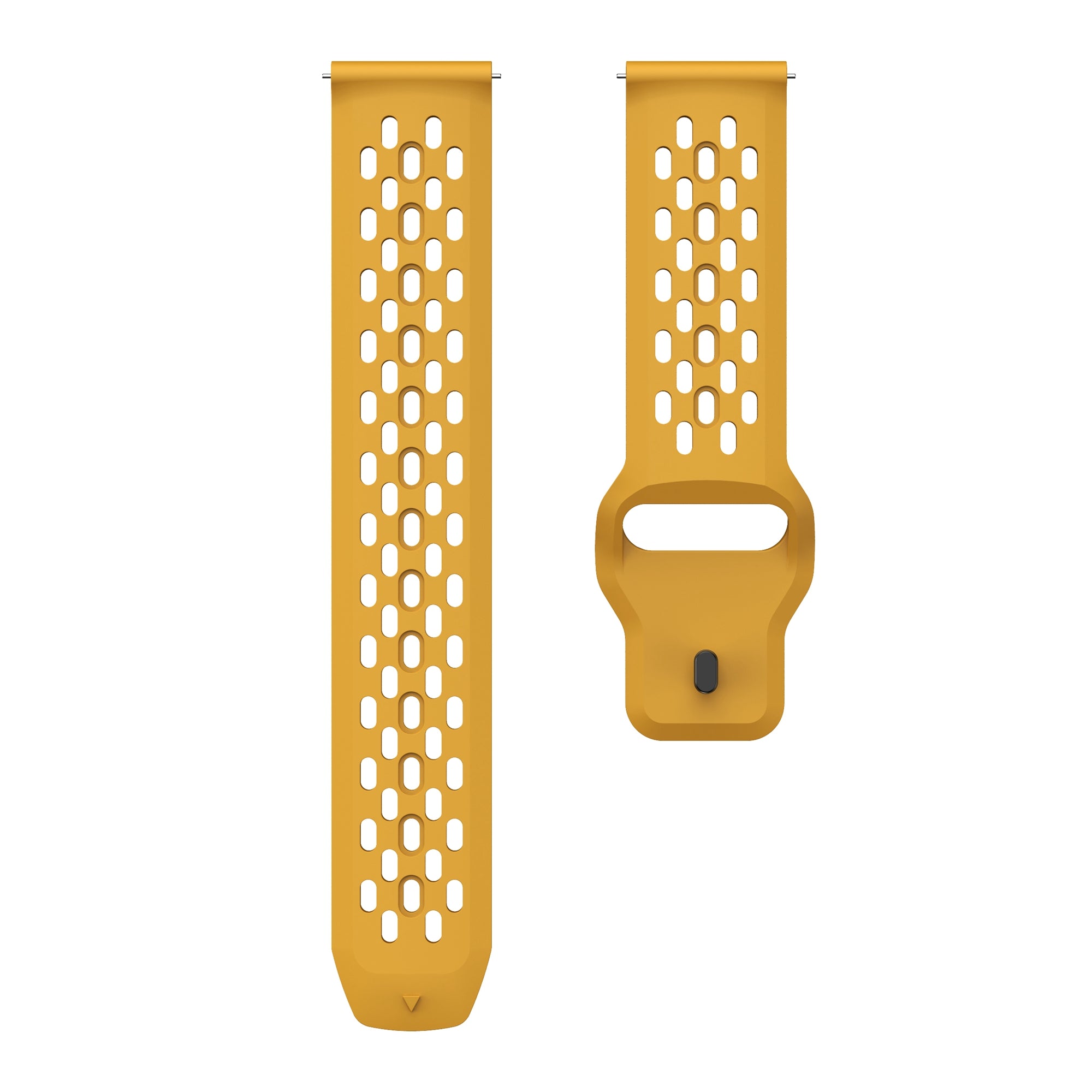 For Huawei Watch GT 4 41mm / Garmin Venu 3S / 2S 18mm Silicone Strap Hollow Watch Band - Dark Yellow