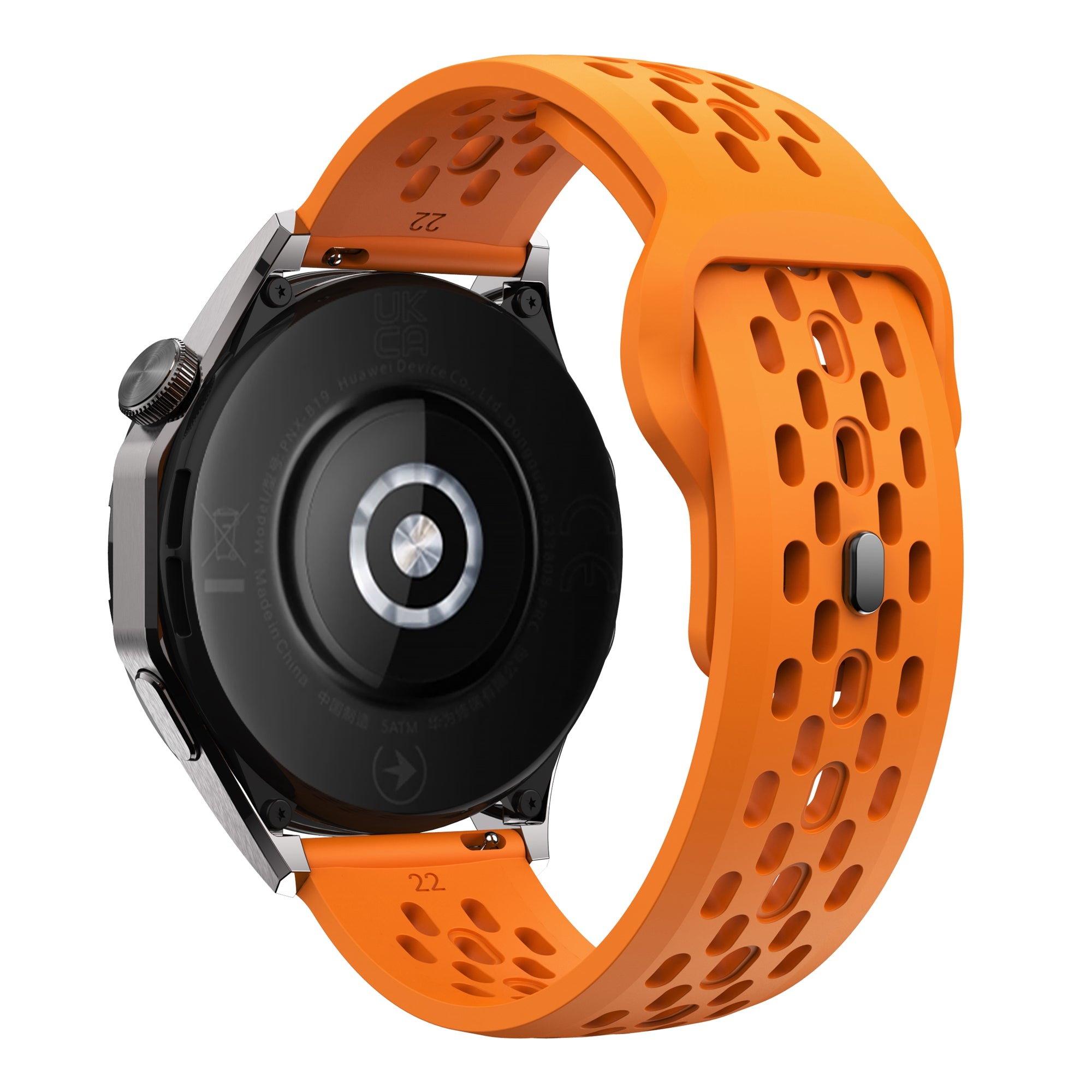 For Huawei Watch GT 4 41mm / Garmin Venu 3S / 2S 18mm Silicone Strap Hollow Watch Band - Dark Yellow