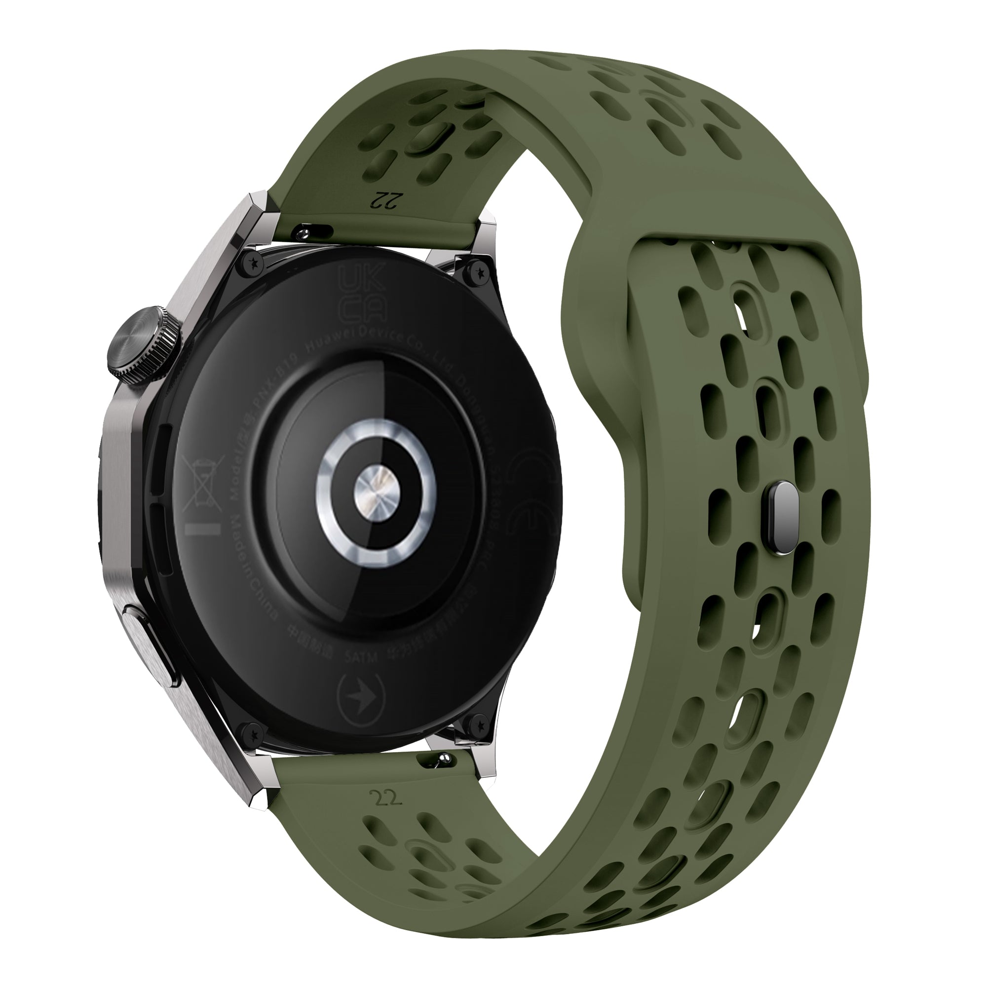 For Huawei Watch GT 4 41mm / Garmin Venu 3S / 2S 18mm Silicone Strap Hollow Watch Band - Dark Yellow