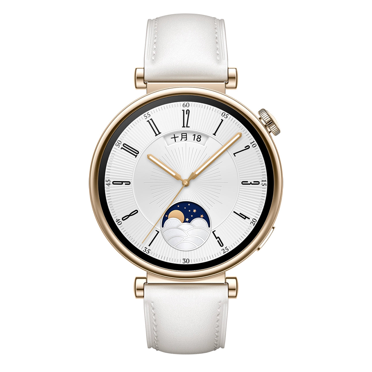 For Huawei Watch GT 4 41mm / Garmin Venu 3S 18mm Watch Band Genuine Cow Leather Wrist Strap - White