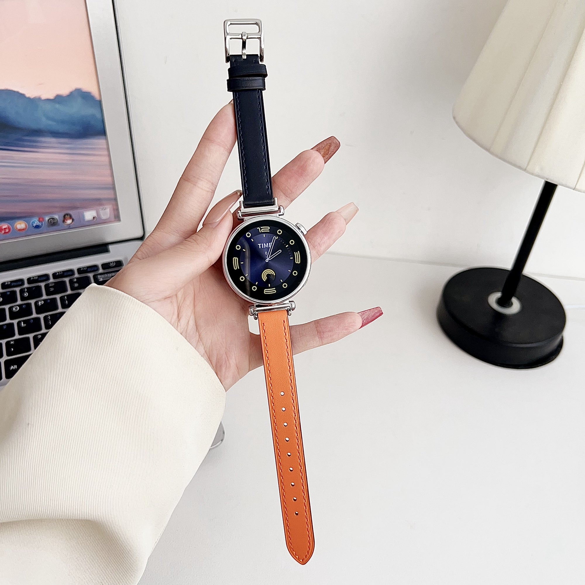 For Samsung Galaxy Watch6 Classic / Watch6 PU Leather Watch Band 20mm Adjustable Wrist Strap - Pink