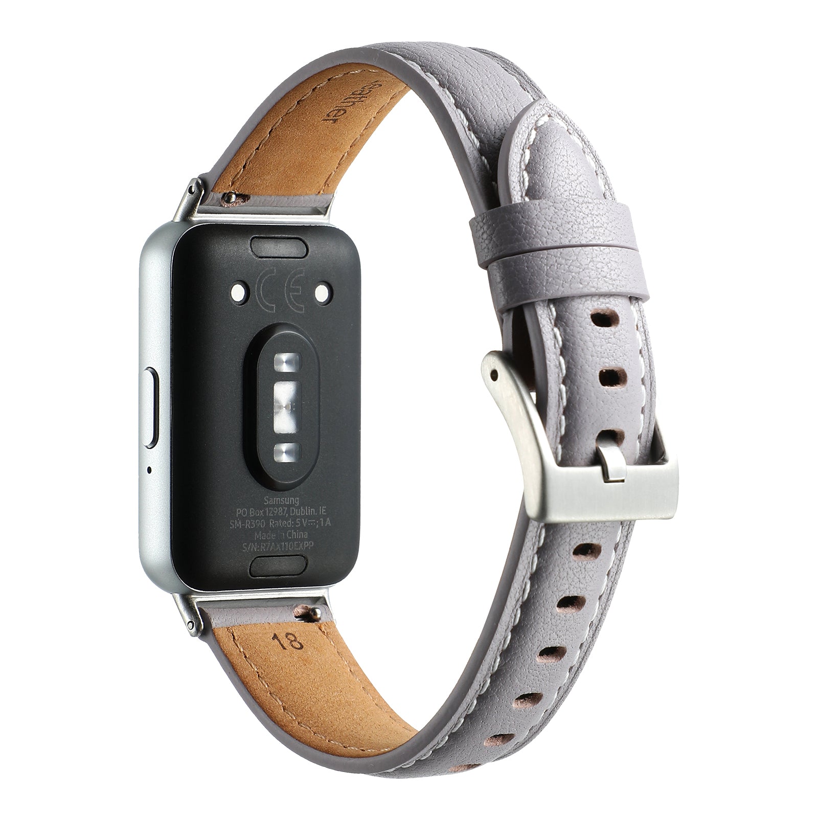 For Samsung Galaxy Fit3 Watch Band Cowhide Leather Strap Replacement - Deep Pink