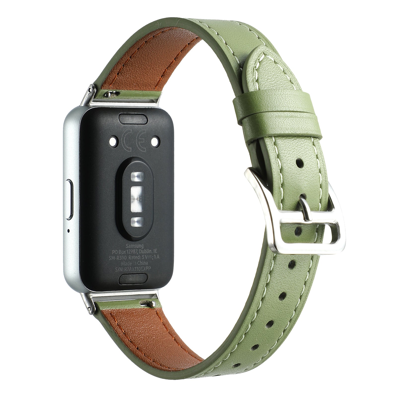 For Samsung Galaxy Fit3 Genuine Leather Watch Strap Band Replacement - Beige