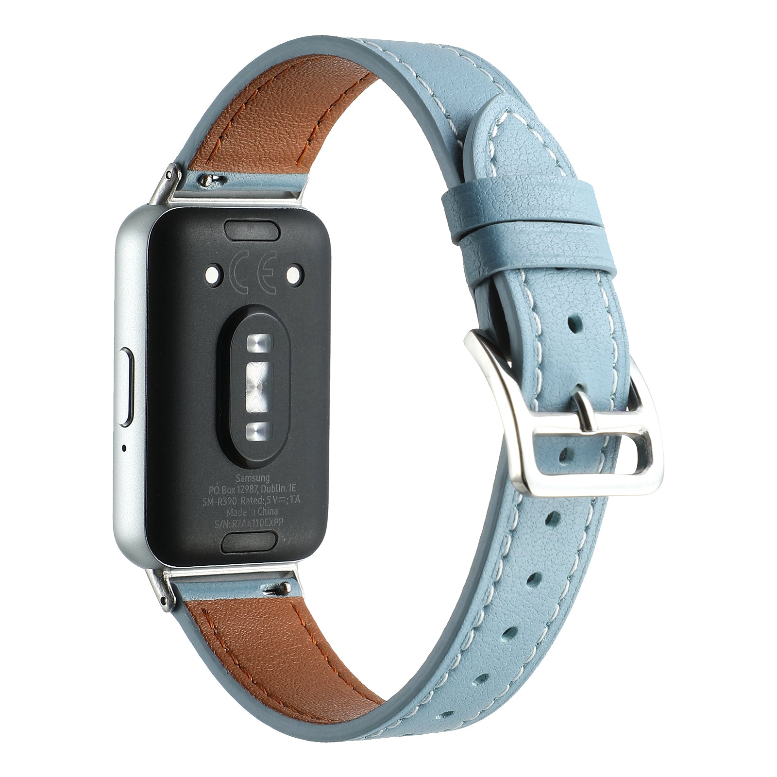 For Samsung Galaxy Fit3 Genuine Leather Watch Strap Band Replacement - Beige