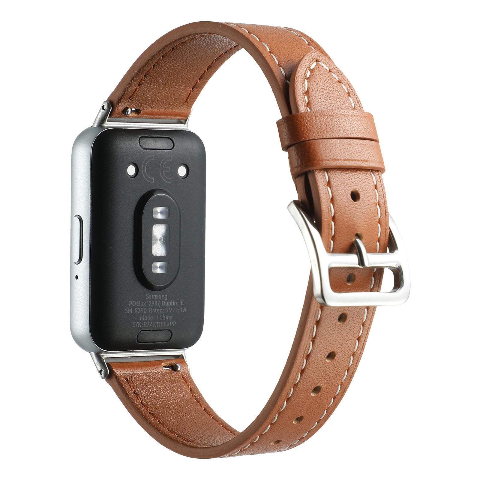 For Samsung Galaxy Fit3 Genuine Leather Watch Strap Band Replacement - Beige