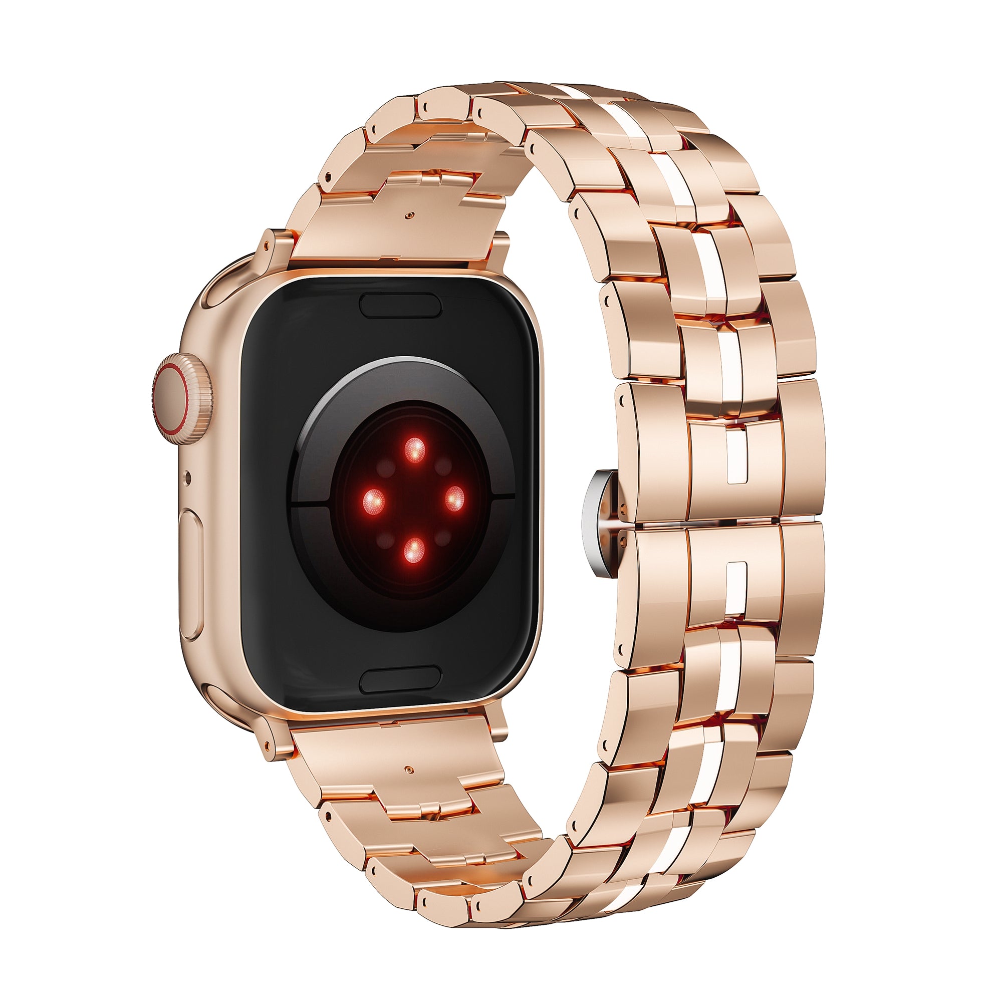 For Apple Watch Series 9 8 7 41mm   /   6 5 4 SE (2022) SE (2023) SE 40mm   /   3 2 1 38mm Alloy Watch Band - Black+Red