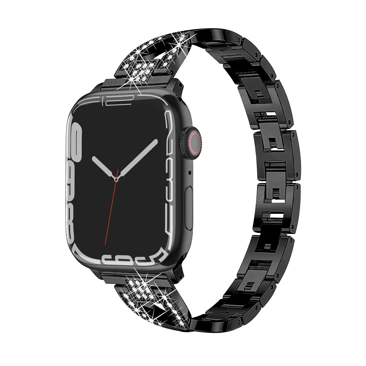 For Apple Watch Ultra 49mm / Ultra 2 49mm / Series 9 / 8 / 7 45mm / 6 / 5 / 4 / SE / SE (2022) / SE (2023) 44mm / 3 / 2 / 1 42mm Cross Design Strap - Black