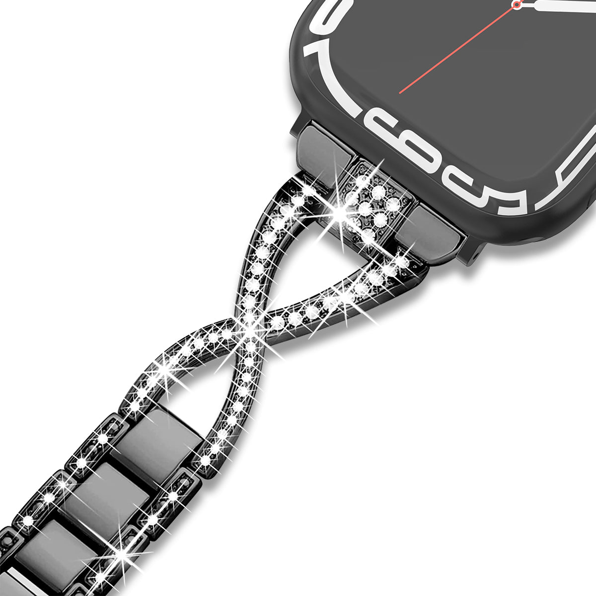 For Apple Watch Ultra 49mm / Ultra 2 49mm / Series 9 / 8 / 7 45mm / 6 / 5 / 4 / SE / SE (2022) / SE (2023) 44mm / 3 / 2 / 1 42mm Cross Design Strap - Black