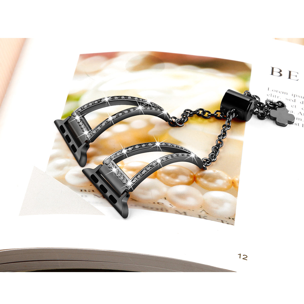 For Apple Watch Ultra 49mm / Ultra 2 49mm / Series 9 / 8 / 7 45mm / 6 / 5 / 4 / SE / SE (2022) / SE (2023) 44mm / 3 / 2 / 1 42mm Hollow Triangle Slider Bracelet - Black