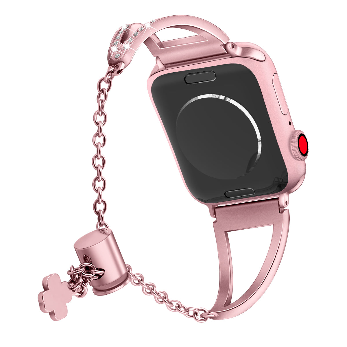 For Apple Watch Ultra 49mm / Ultra 2 49mm / Series 9 / 8 / 7 45mm / 6 / 5 / 4 / SE / SE (2022) / SE (2023) 44mm / 3 / 2 / 1 42mm Hollow Triangle Slider Bracelet - Black
