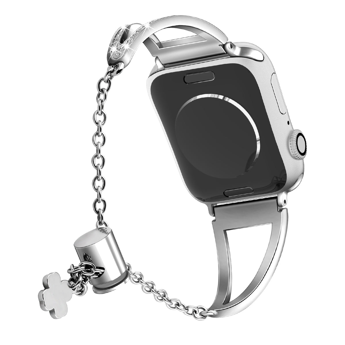 For Apple Watch Ultra 49mm / Ultra 2 49mm / Series 9 / 8 / 7 45mm / 6 / 5 / 4 / SE / SE (2022) / SE (2023) 44mm / 3 / 2 / 1 42mm Hollow Triangle Slider Bracelet - Black