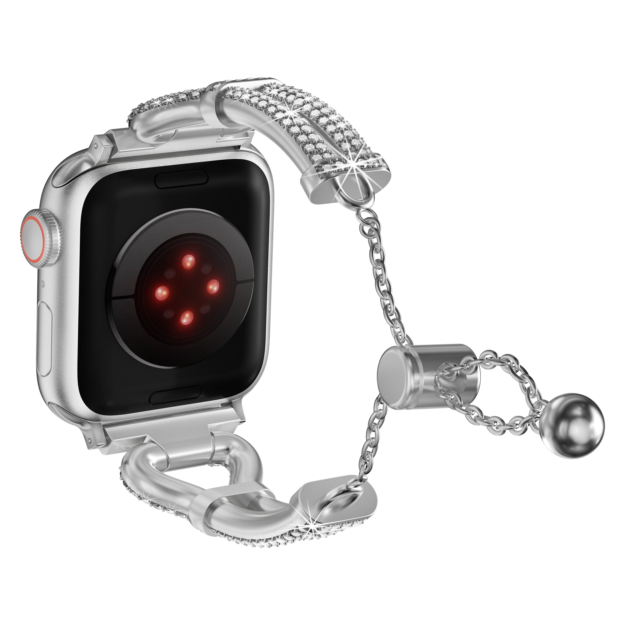 For Apple Watch Series 9 / 8 / 7 41mm / SE (2023) / SE(2022) / SE / 6 / 5 / 4 40mm / 3 / 2 / 1 38mm Sliding Rhinestone Metal Strap - Black