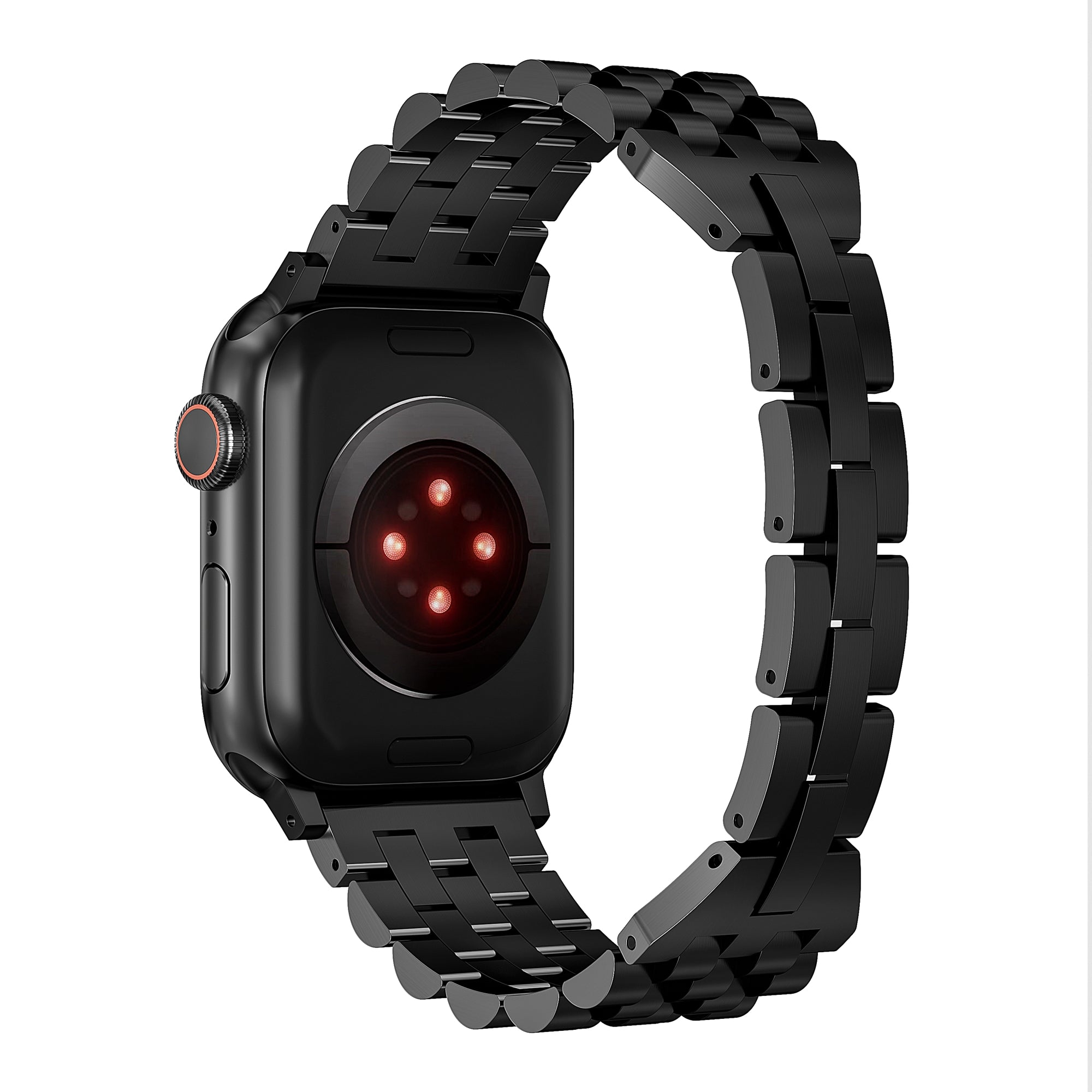 For Apple Watch Series 9 / 8 / 7 41mm / SE (2023) / SE(2022) / SE / 6 / 5 / 4 40mm / 3 / 2 / 1 38mm 5-Bead Metal Strap - Black