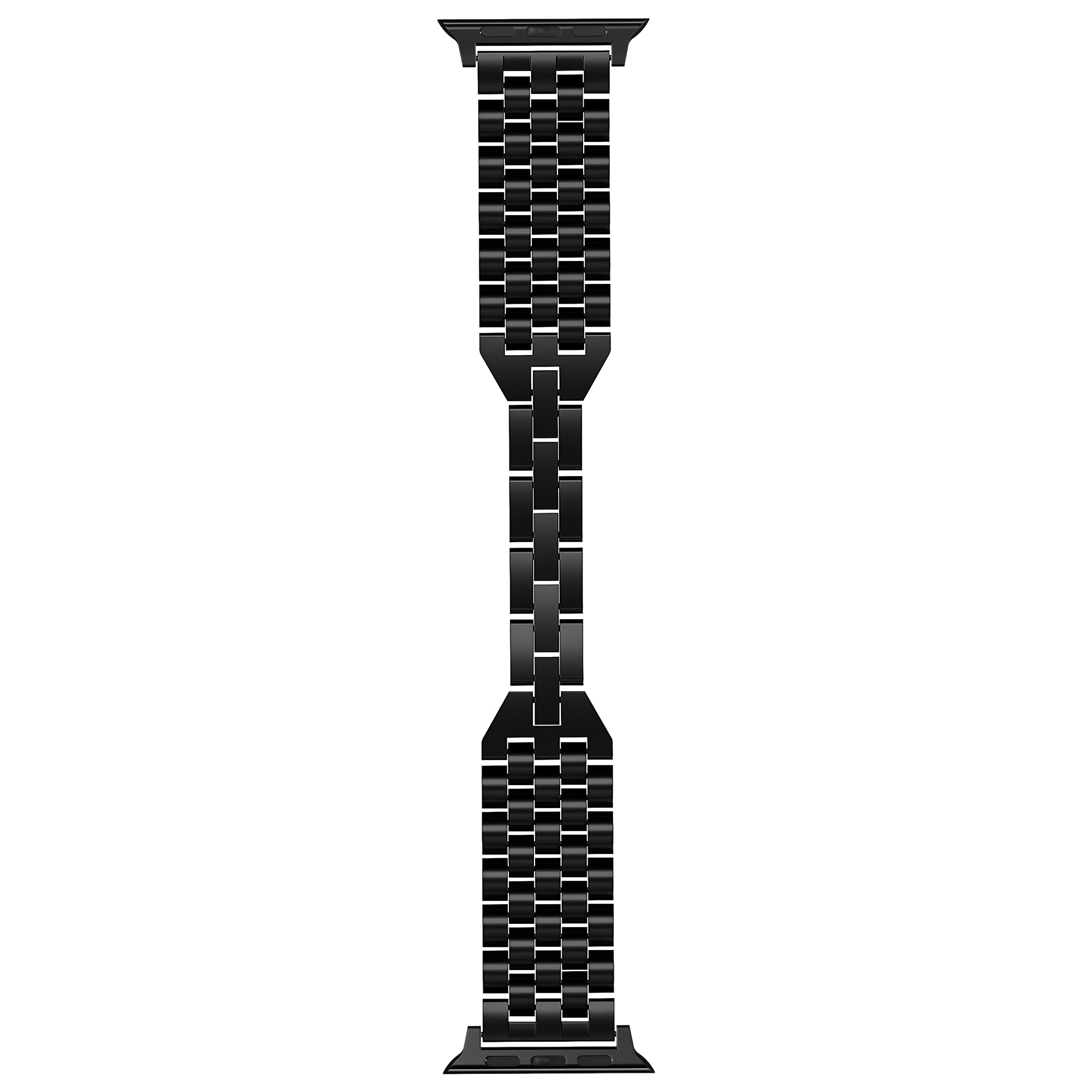 For Apple Watch Series 9 / 8 / 7 41mm / SE (2023) / SE(2022) / SE / 6 / 5 / 4 40mm / 3 / 2 / 1 38mm 5-Bead Metal Strap - Black