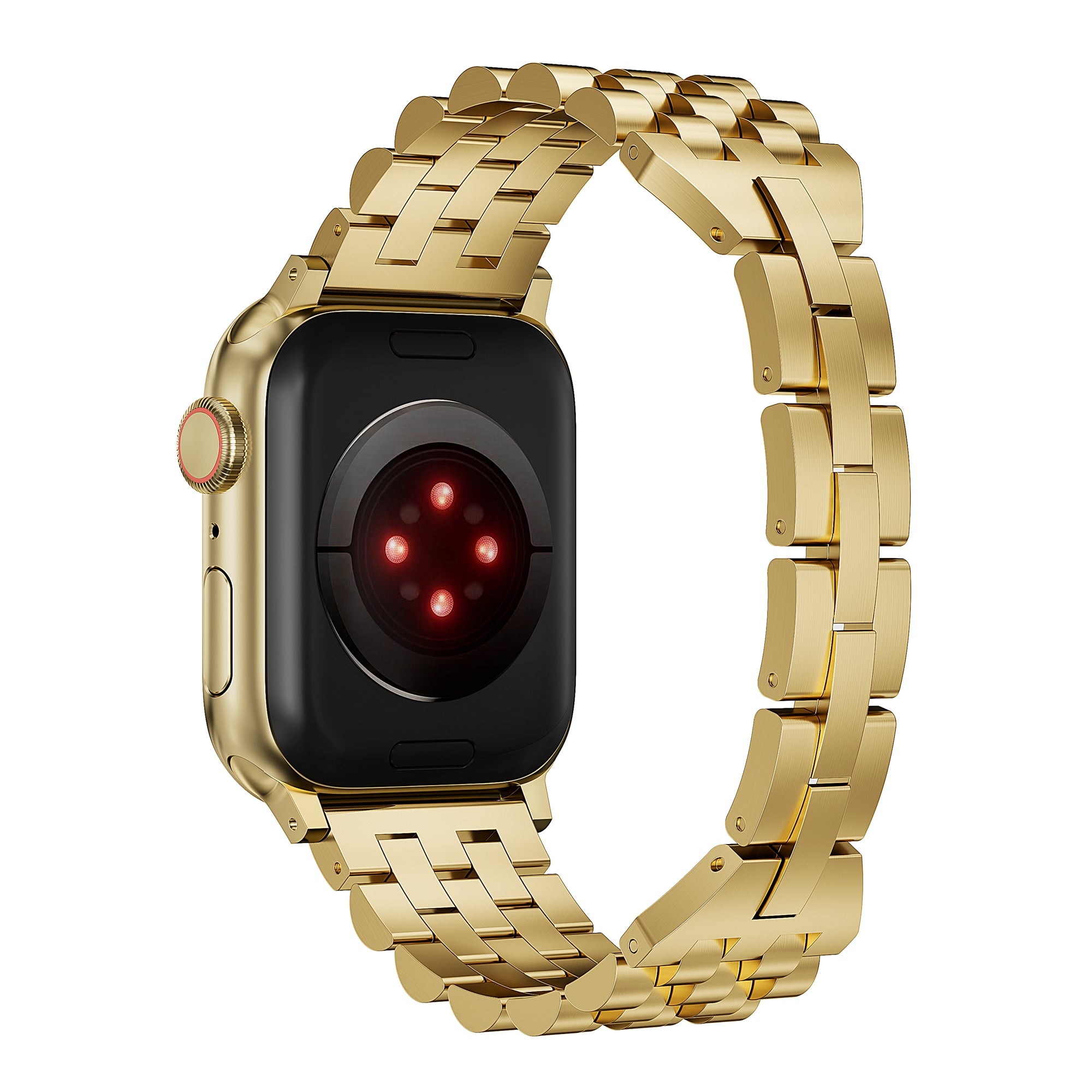For Apple Watch Series 9 / 8 / 7 41mm / SE (2023) / SE(2022) / SE / 6 / 5 / 4 40mm / 3 / 2 / 1 38mm 5-Bead Metal Strap - Black