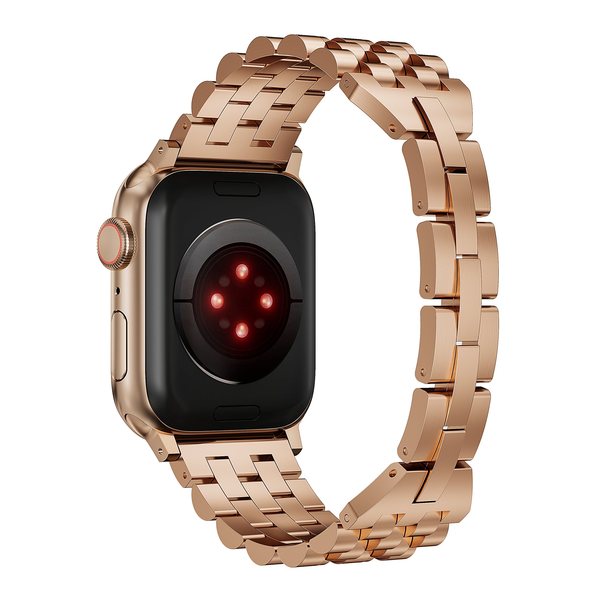 For Apple Watch Series 9 / 8 / 7 41mm / SE (2023) / SE(2022) / SE / 6 / 5 / 4 40mm / 3 / 2 / 1 38mm 5-Bead Metal Strap - Black