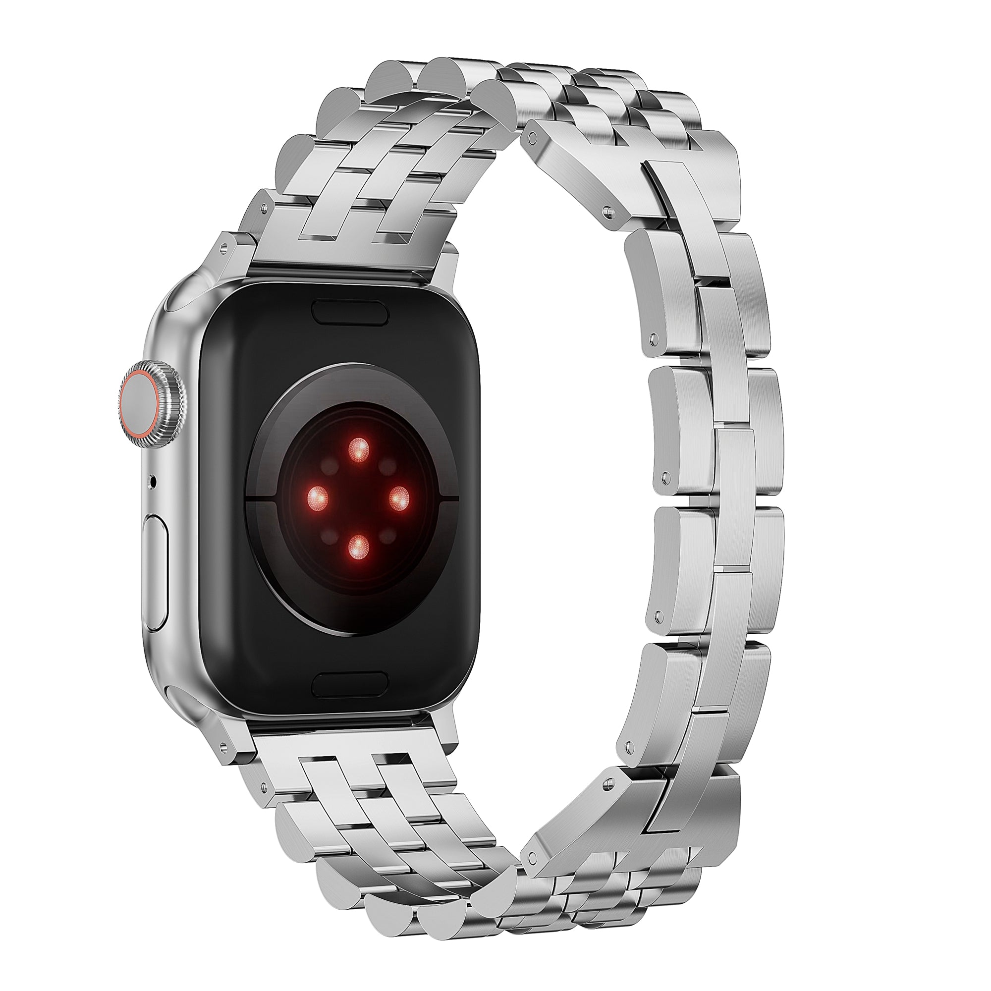 For Apple Watch Series 9 / 8 / 7 41mm / SE (2023) / SE(2022) / SE / 6 / 5 / 4 40mm / 3 / 2 / 1 38mm 5-Bead Metal Strap - Black