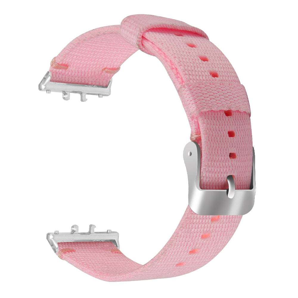 For Samsung Galaxy Fit3 SM-R390 Watch Band Nylon Canvas Strap Replacement - Black