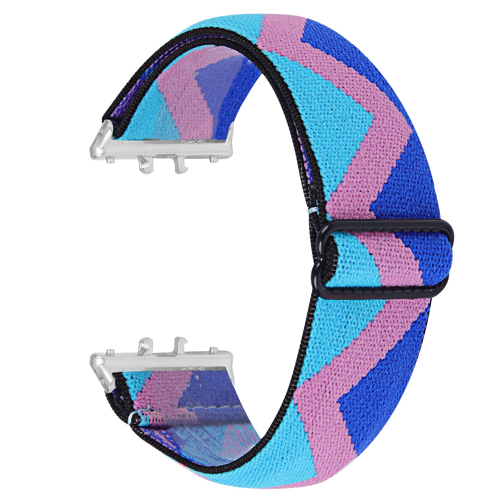 For Samsung Galaxy Fit3 SM-R390 Elastic Watch Strap Fashionable Pattern Wrist Band (Silver Buckle) - 1