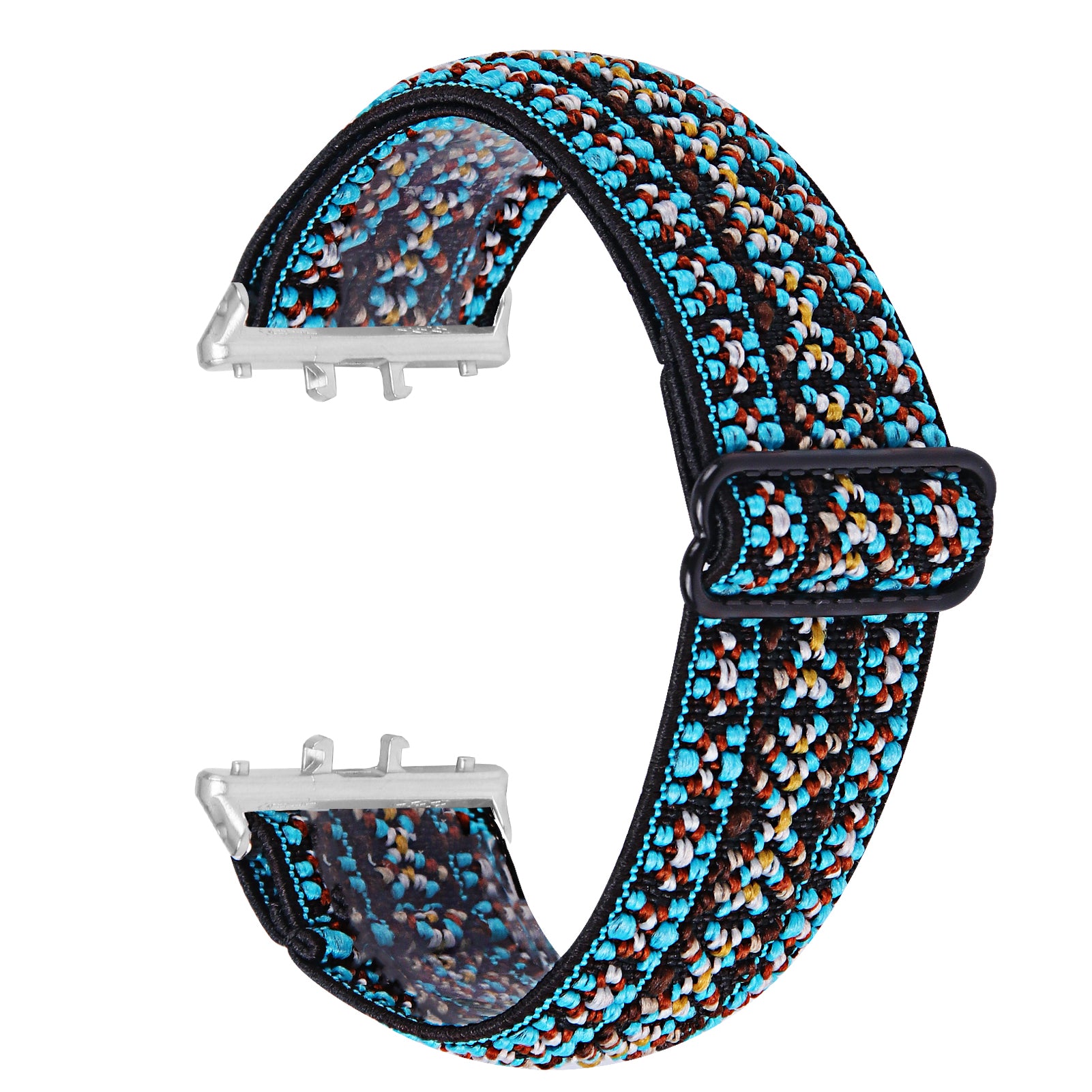 For Samsung Galaxy Fit3 SM-R390 Elastic Watch Strap Fashionable Pattern Wrist Band (Silver Buckle) - 1