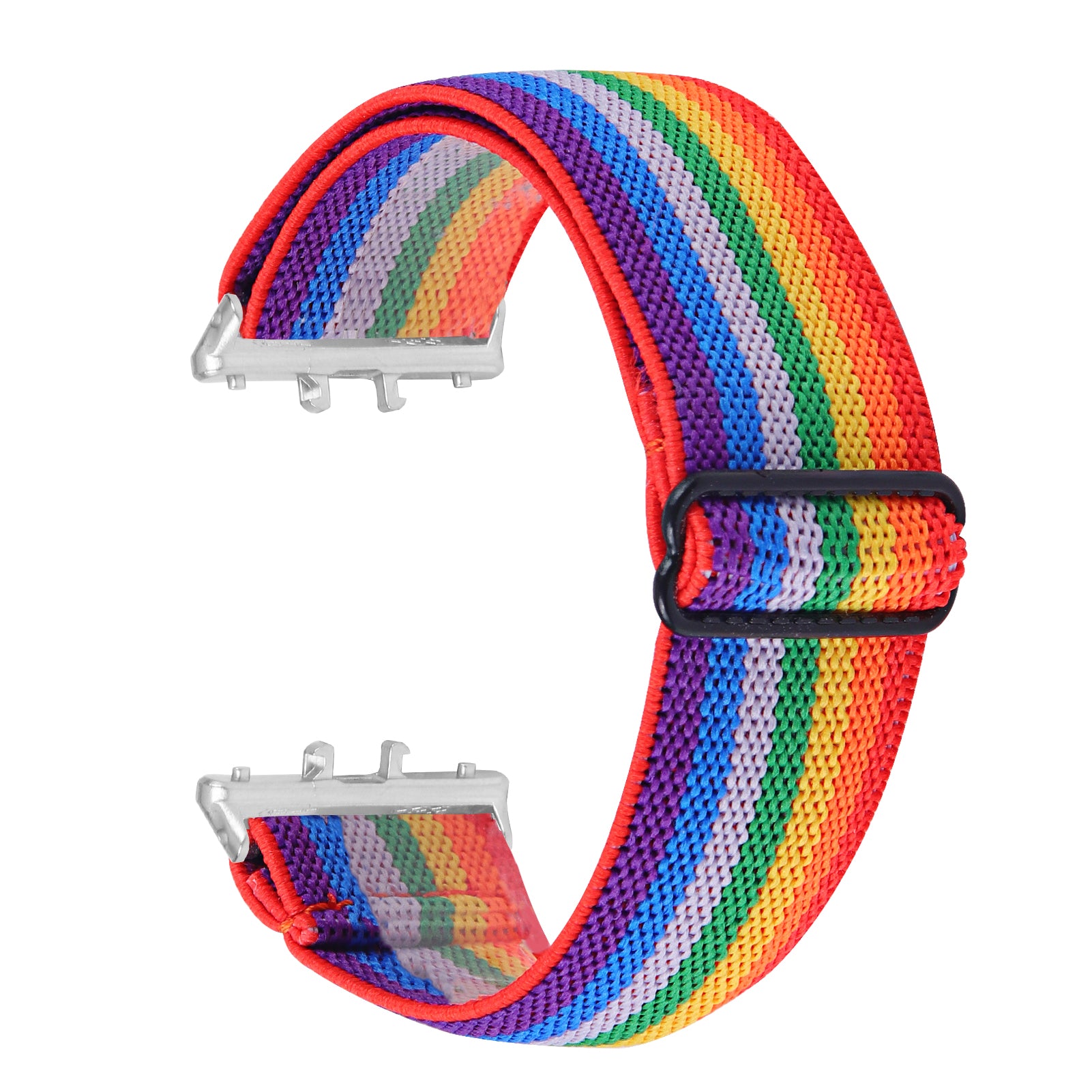 For Samsung Galaxy Fit3 SM-R390 Elastic Watch Strap Fashionable Pattern Wrist Band (Silver Buckle) - 1