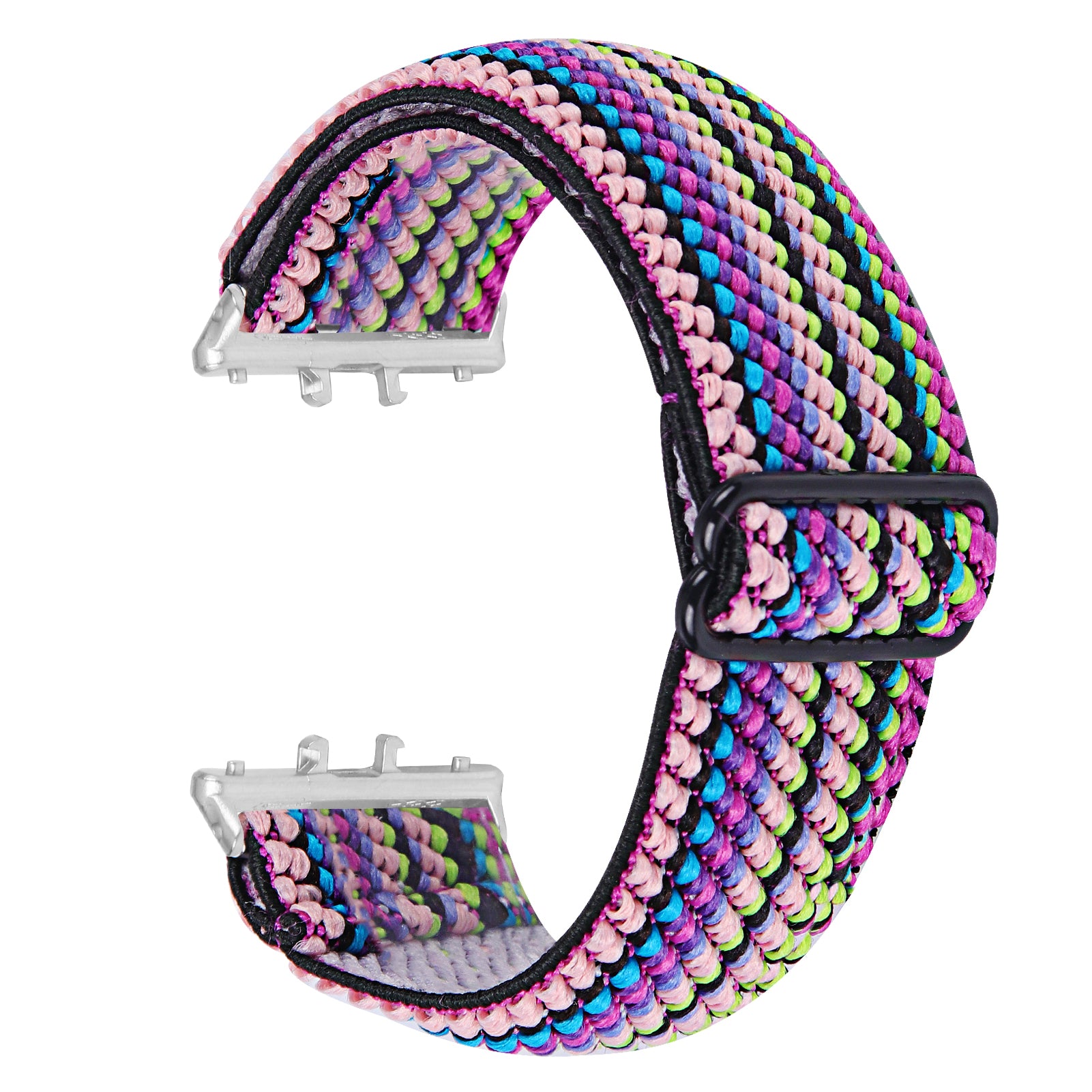 For Samsung Galaxy Fit3 SM-R390 Elastic Watch Strap Fashionable Pattern Wrist Band (Silver Buckle) - 1