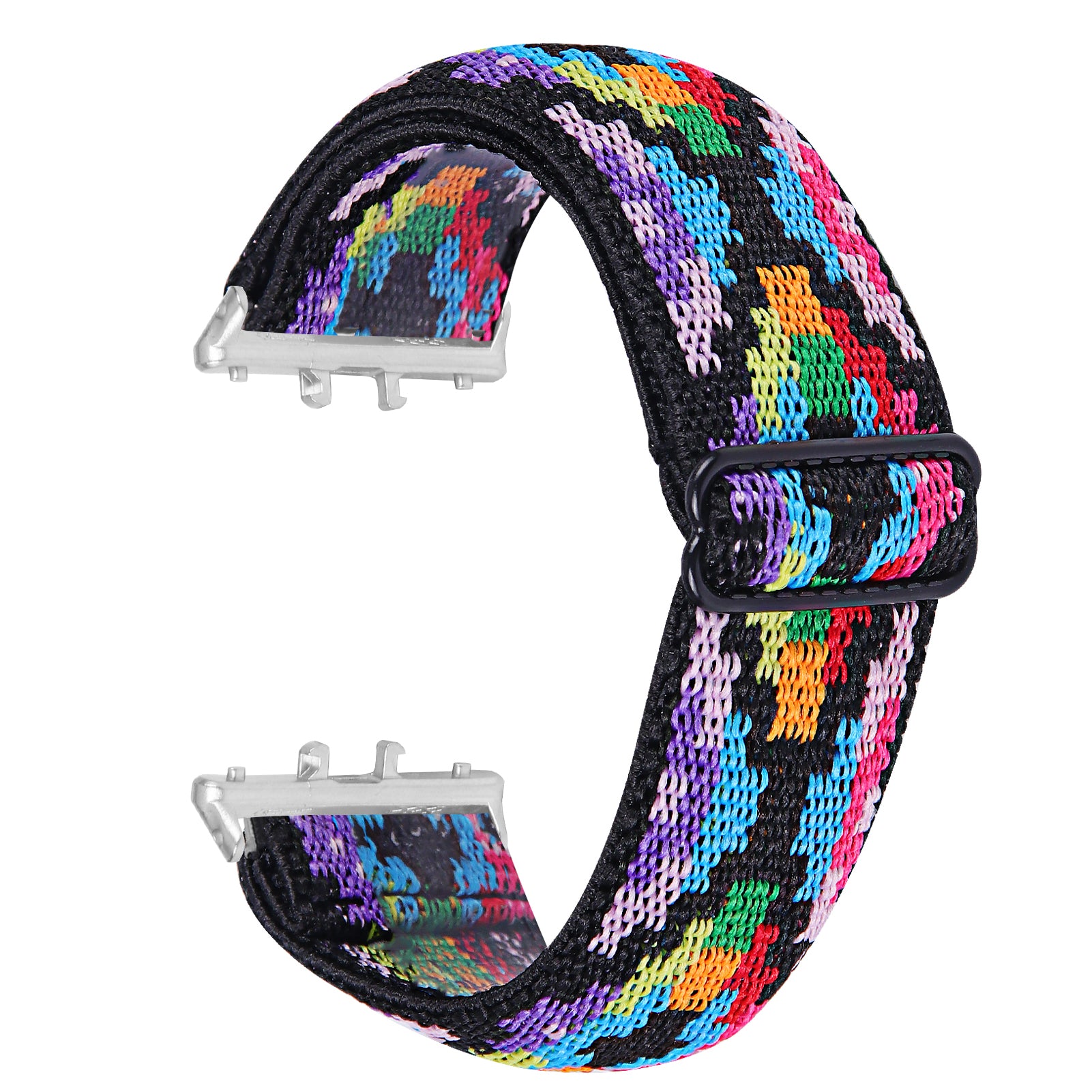 For Samsung Galaxy Fit3 SM-R390 Elastic Watch Strap Fashionable Pattern Wrist Band (Silver Buckle) - 1