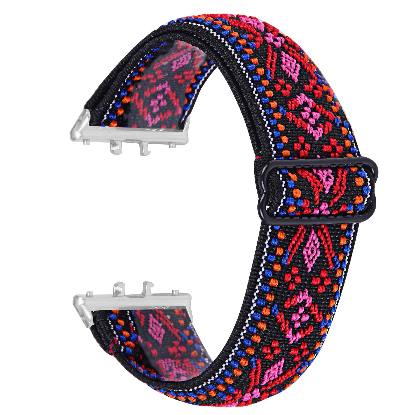 For Samsung Galaxy Fit3 SM-R390 Elastic Watch Strap Fashionable Pattern Wrist Band (Silver Buckle) - 1