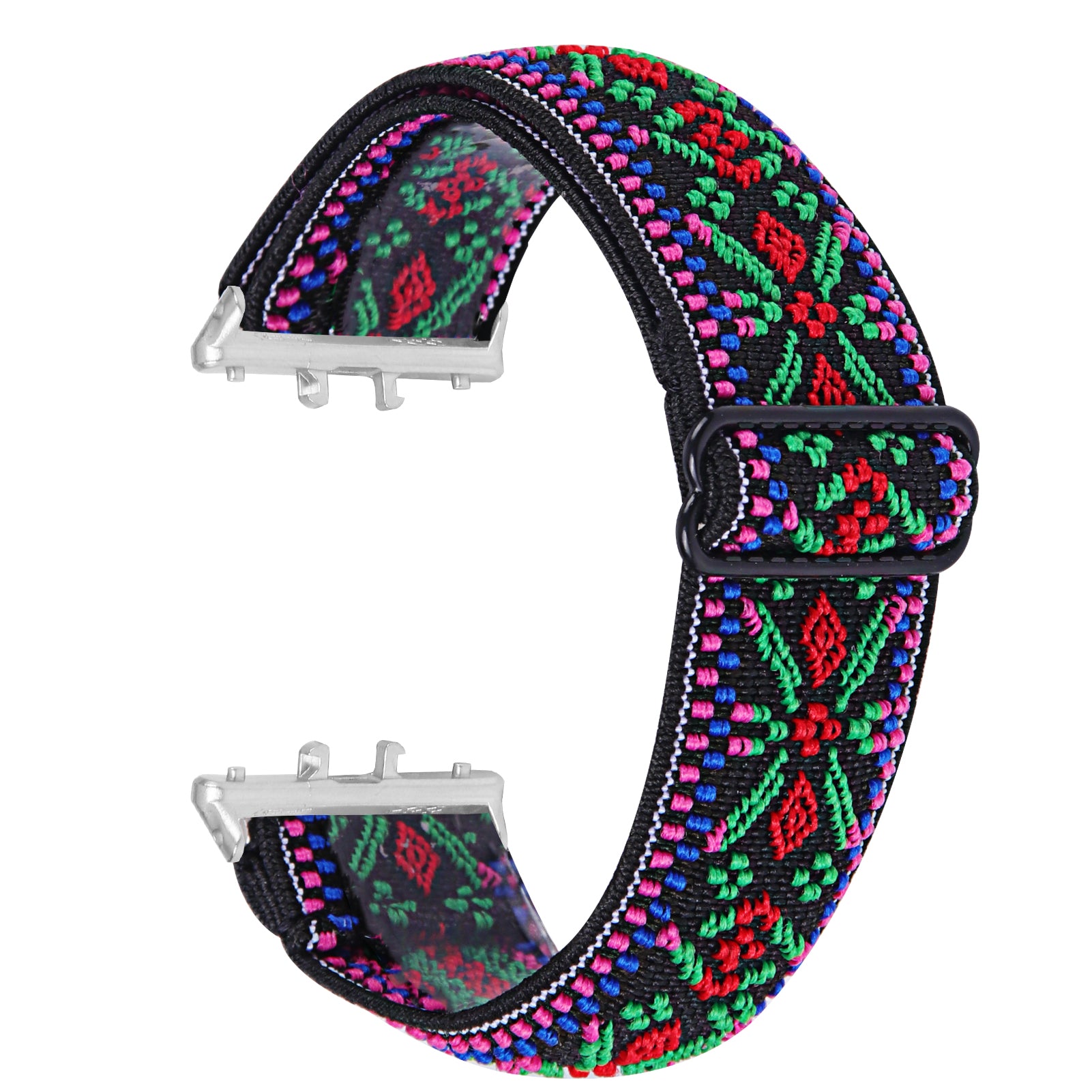For Samsung Galaxy Fit3 SM-R390 Elastic Watch Strap Fashionable Pattern Wrist Band (Silver Buckle) - 1