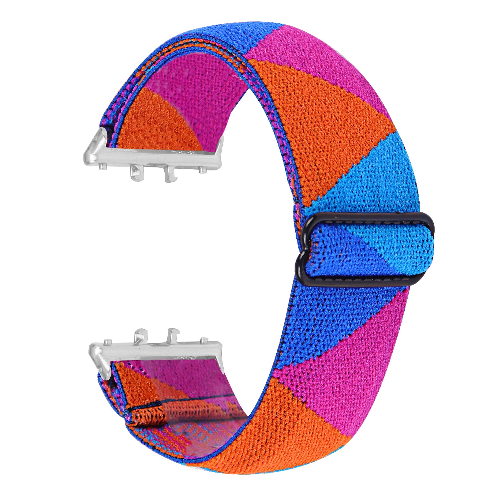 For Samsung Galaxy Fit3 SM-R390 Elastic Watch Strap Fashionable Pattern Wrist Band (Silver Buckle) - 1