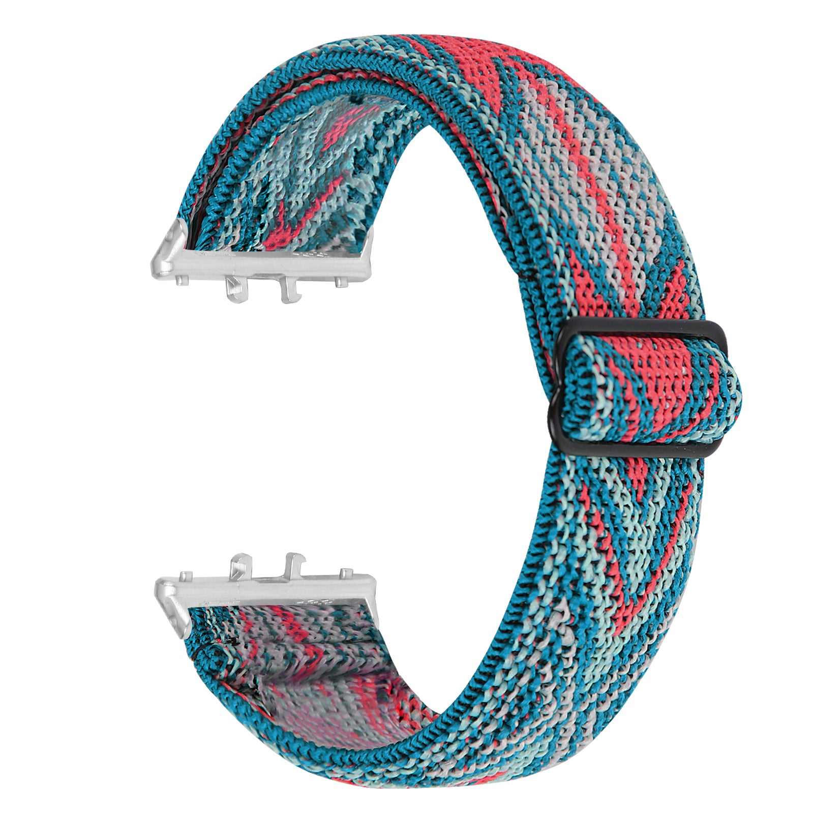 For Samsung Galaxy Fit3 SM-R390 Elastic Watch Strap Fashionable Pattern Wrist Band (Silver Buckle) - 1