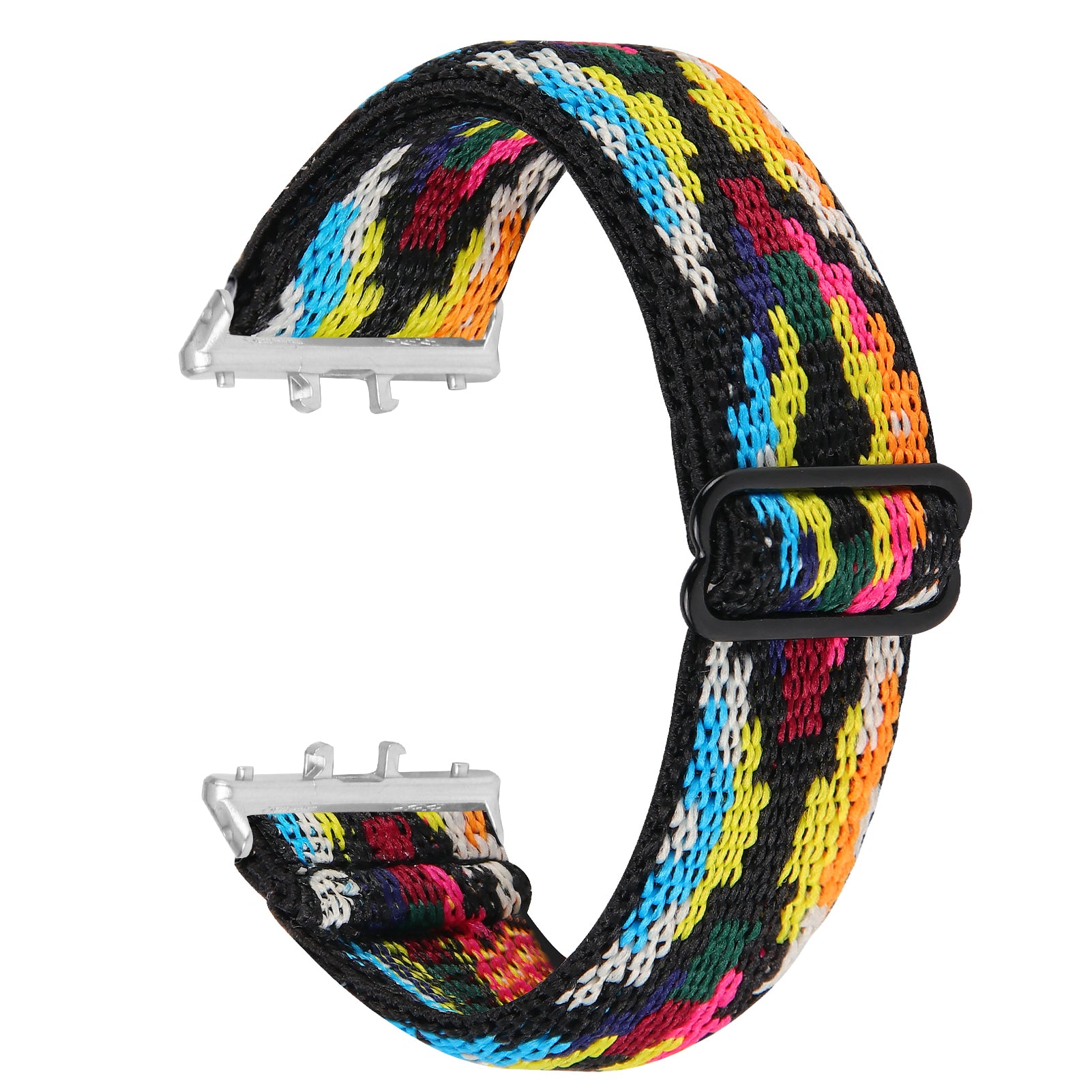 For Samsung Galaxy Fit3 SM-R390 Elastic Watch Strap Fashionable Pattern Wrist Band (Silver Buckle) - 1