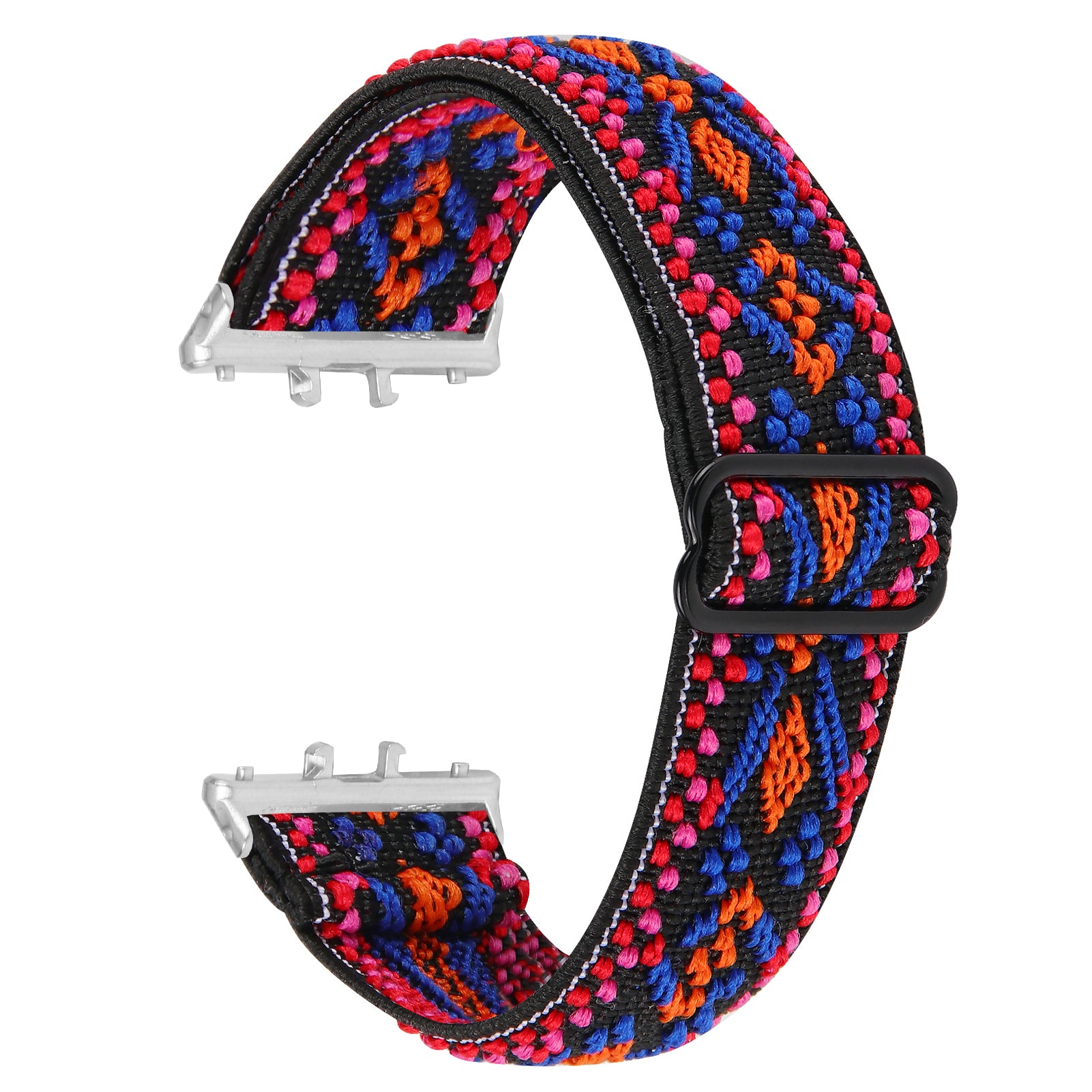 For Samsung Galaxy Fit3 SM-R390 Elastic Watch Strap Fashionable Pattern Wrist Band (Silver Buckle) - 1