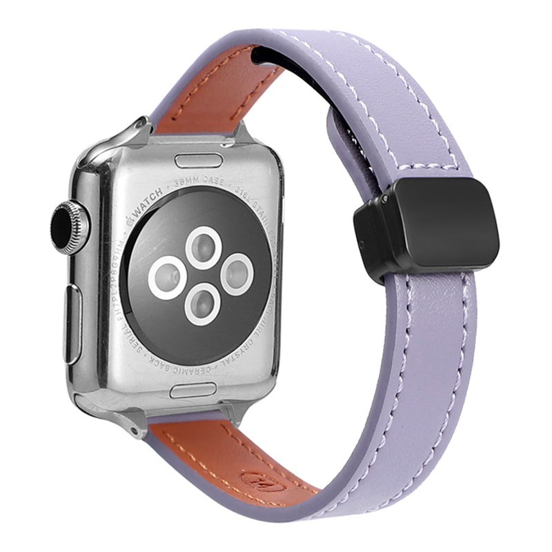 For Apple Watch Ultra 2 Ultra 49mm / 9 8 7 45mm / 6 5 4 SE (2023) SE (2022) SE 44mm / 3 2 1 42mm Microfiber Leather Band - Purple