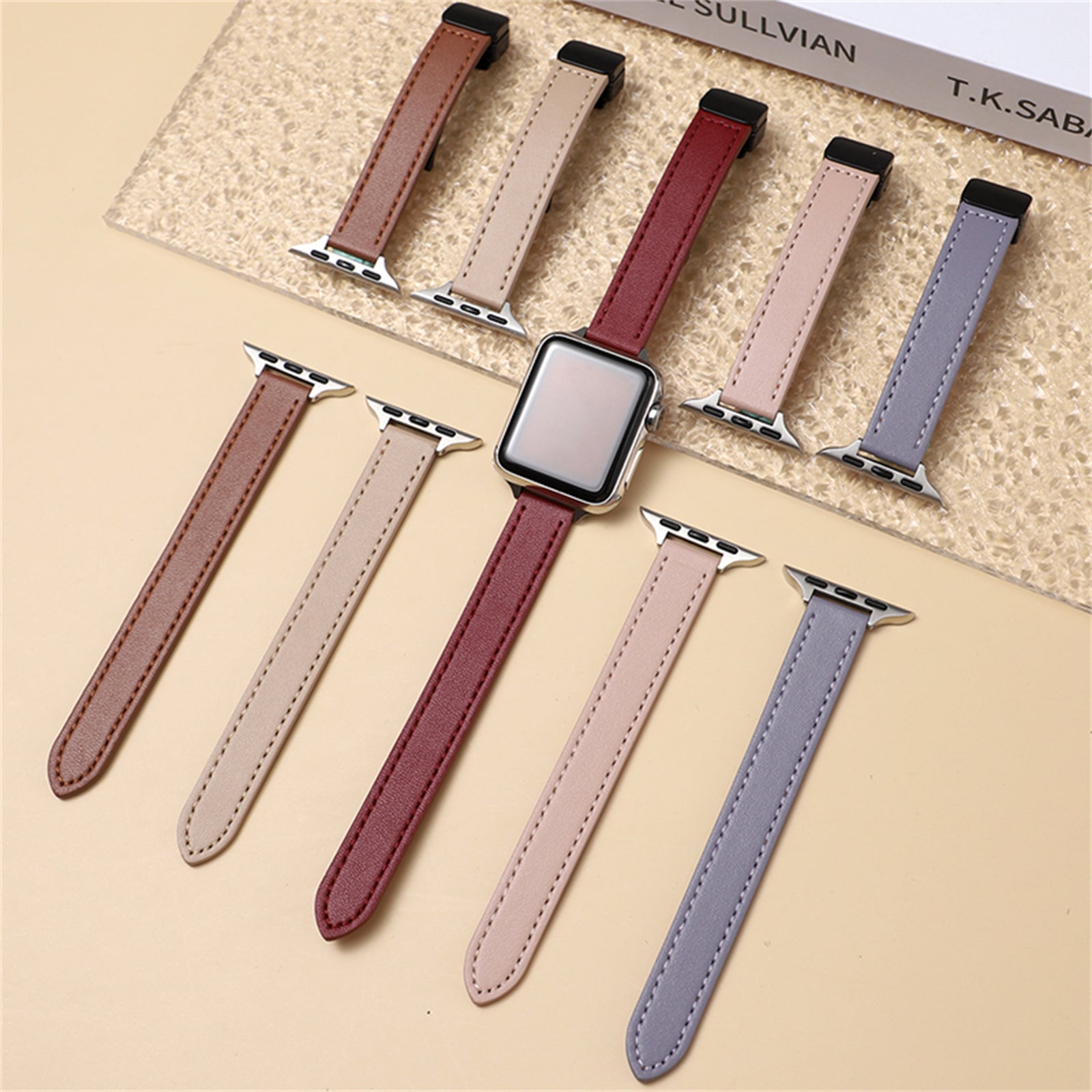 For Apple Watch Ultra 2 Ultra 49mm / 9 8 7 45mm / 6 5 4 SE (2023) SE (2022) SE 44mm / 3 2 1 42mm Microfiber Leather Band - Purple