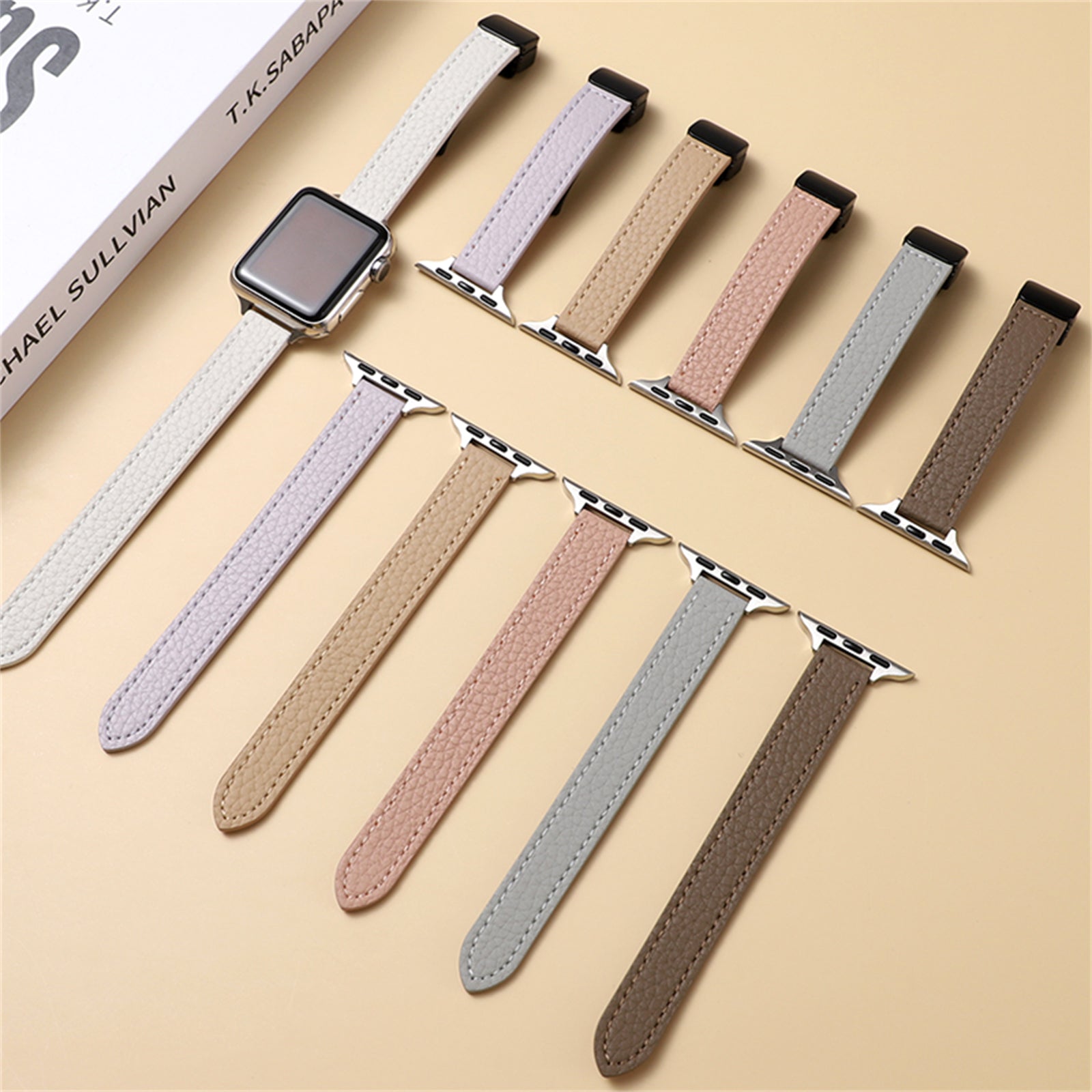 For Apple Watch Ultra 2 Ultra 49mm  /  9 8 7 45mm  /  6 5 4 SE (2023) SE (2022) SE 44mm  /  3 2 1 42mm Watchband - Orange+Apricot