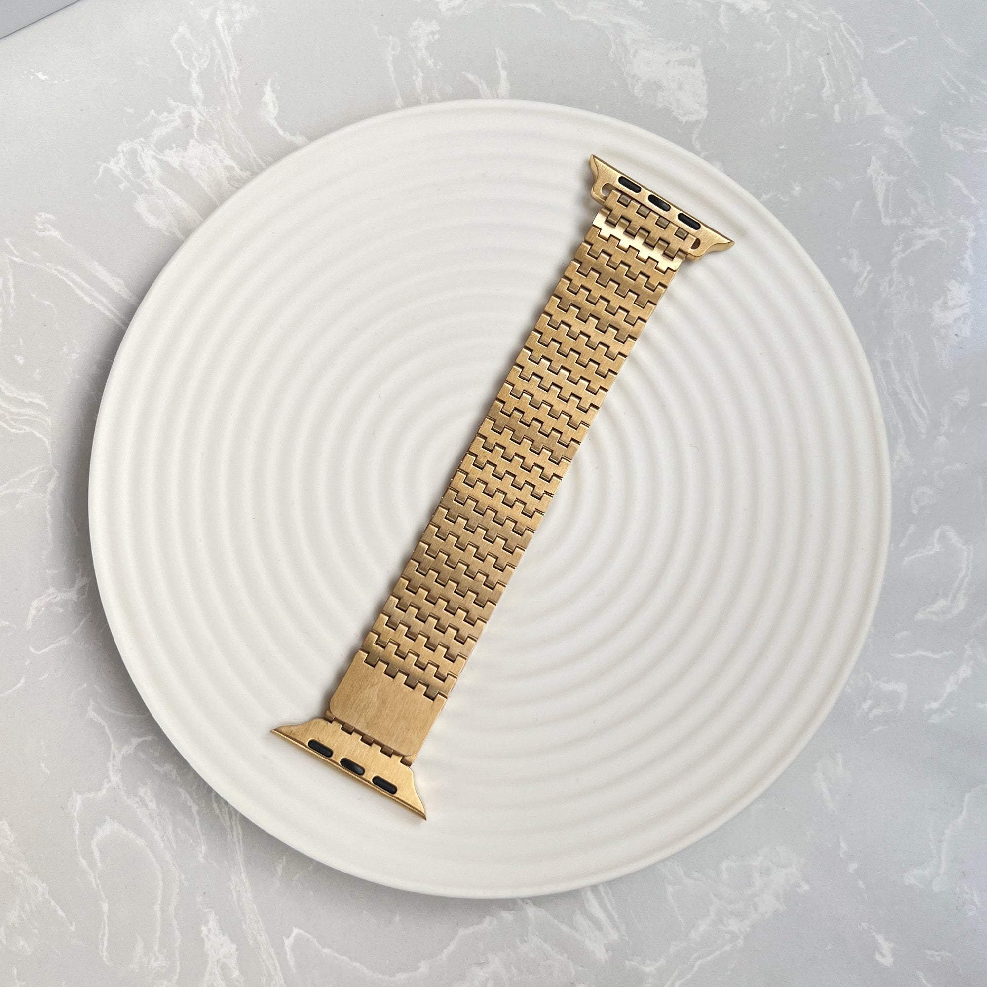 For Apple Watch Ultra 2 Ultra 49mm / 9 8 7 45mm / 6 5 4 SE (2023) SE (2022) SE 44mm / 3 2 1 42mm Magnetic Stainless Steel Band 9-Bead - Rose Gold