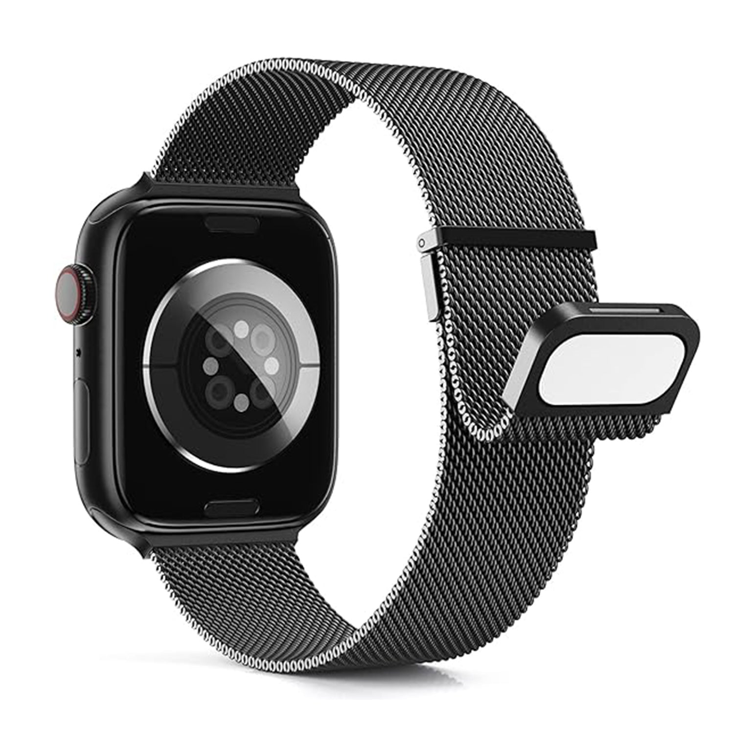 For Apple Watch Series 9 8 7 41mm / 6 5 4 SE (2023) SE (2022) SE 40mm / 3 2 1 38mm Milanese Mesh Loop Magnetic Watch Band - Black