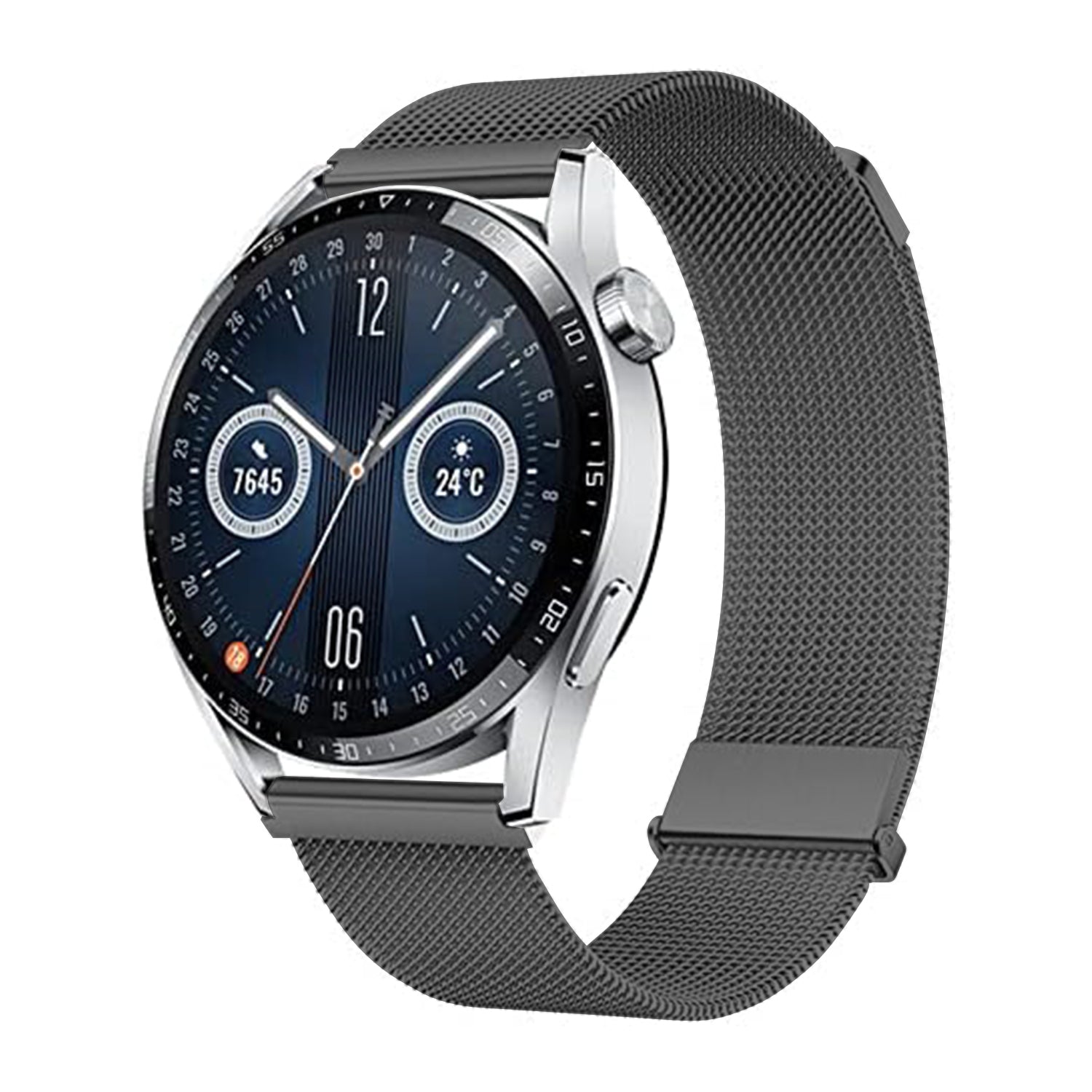 For Samsung Galaxy Watch6 Classic / Watch6 Watch Strap 20mm Milanese Mesh Magnetic Wrist Band - Graphite Grey