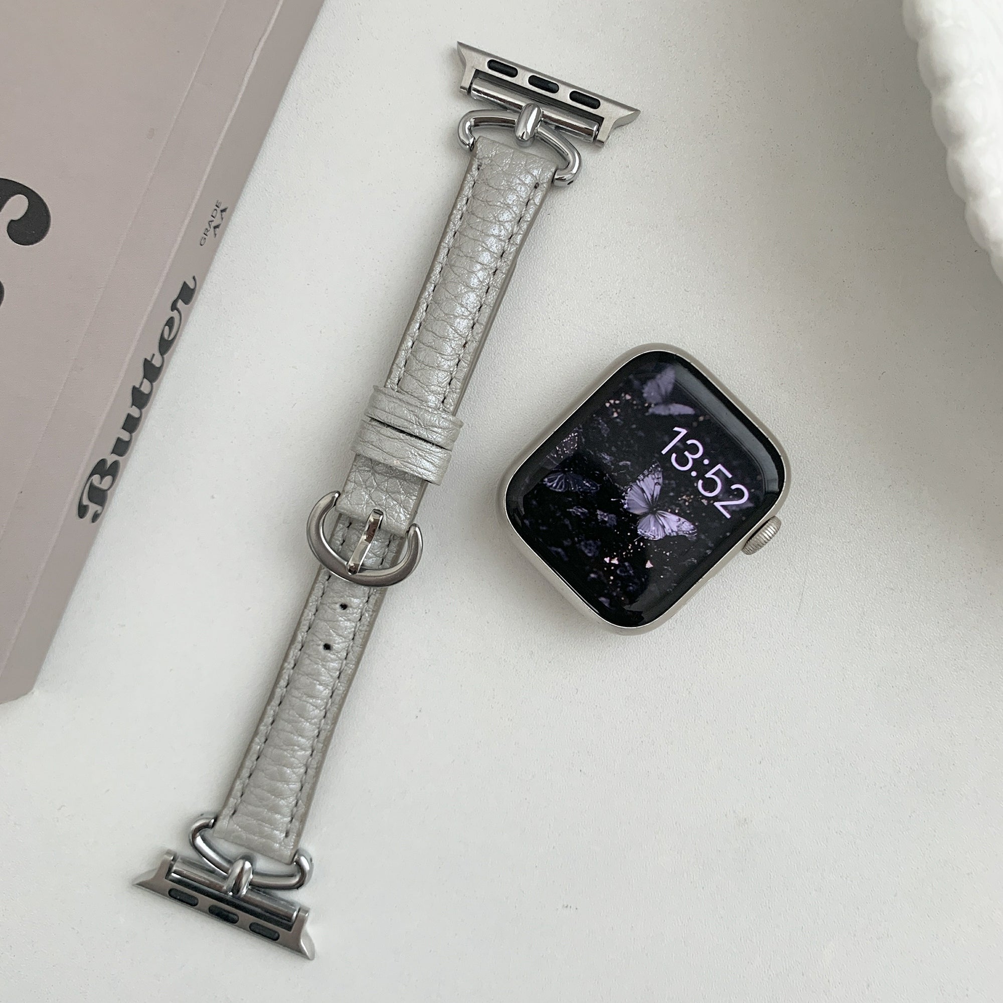 For Apple Watch Series 9 8 7 41mm / 6 5 4 SE (2022) SE (2023) SE 40mm / 3 2 1 38mm Watch Band Genuine Cow Leather Strap - Coffee+Black Buckle