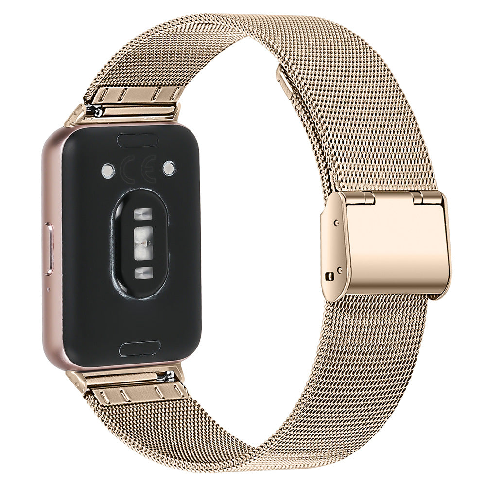 For Samsung Galaxy Fit3 SM-R390 Breathable Milanese Watch Band Stainless Steel Strap - Vintage Gold