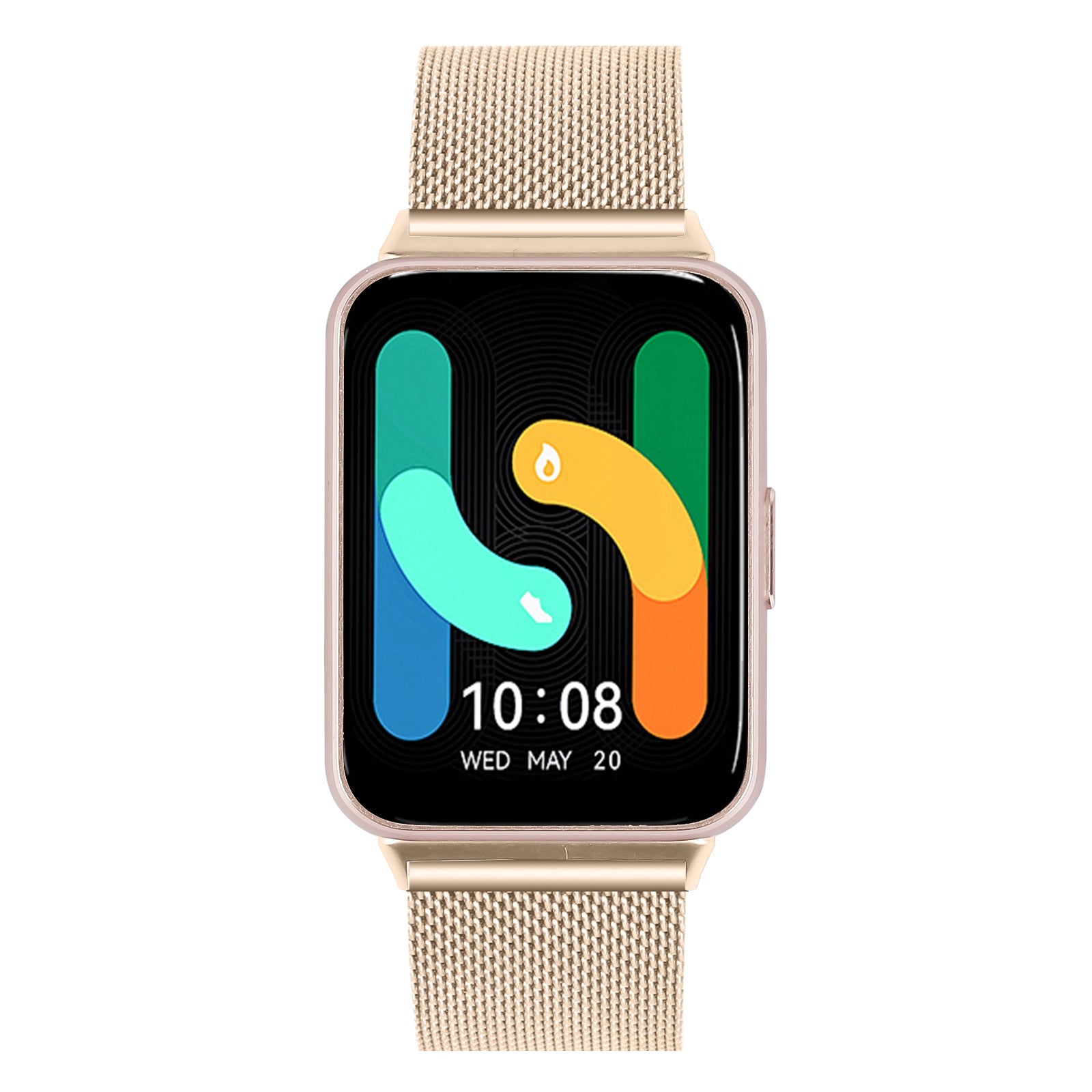 For Samsung Galaxy Fit3 SM-R390 Breathable Milanese Watch Band Stainless Steel Strap - Vintage Gold