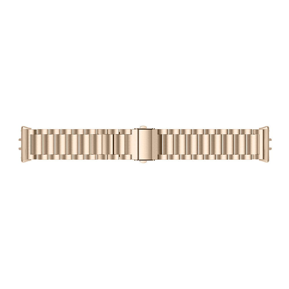 For Samsung Galaxy Fit3 SM-R390 Stainless Steel 3 Beads Wrist Band Replacement Smartwatch Strap - Gold