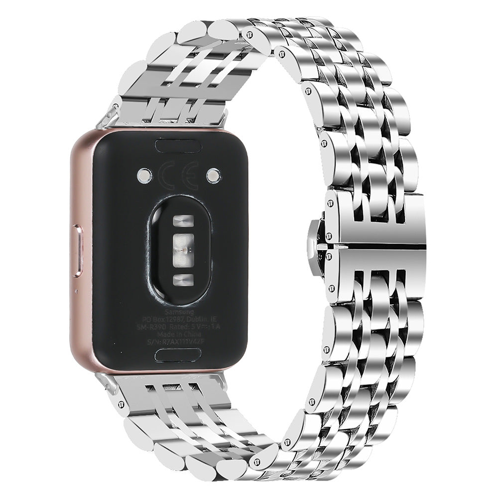 For Samsung Galaxy Fit3 SM-R390 Wrist Watch Band Stainless Steel Strap Replacement - Silver