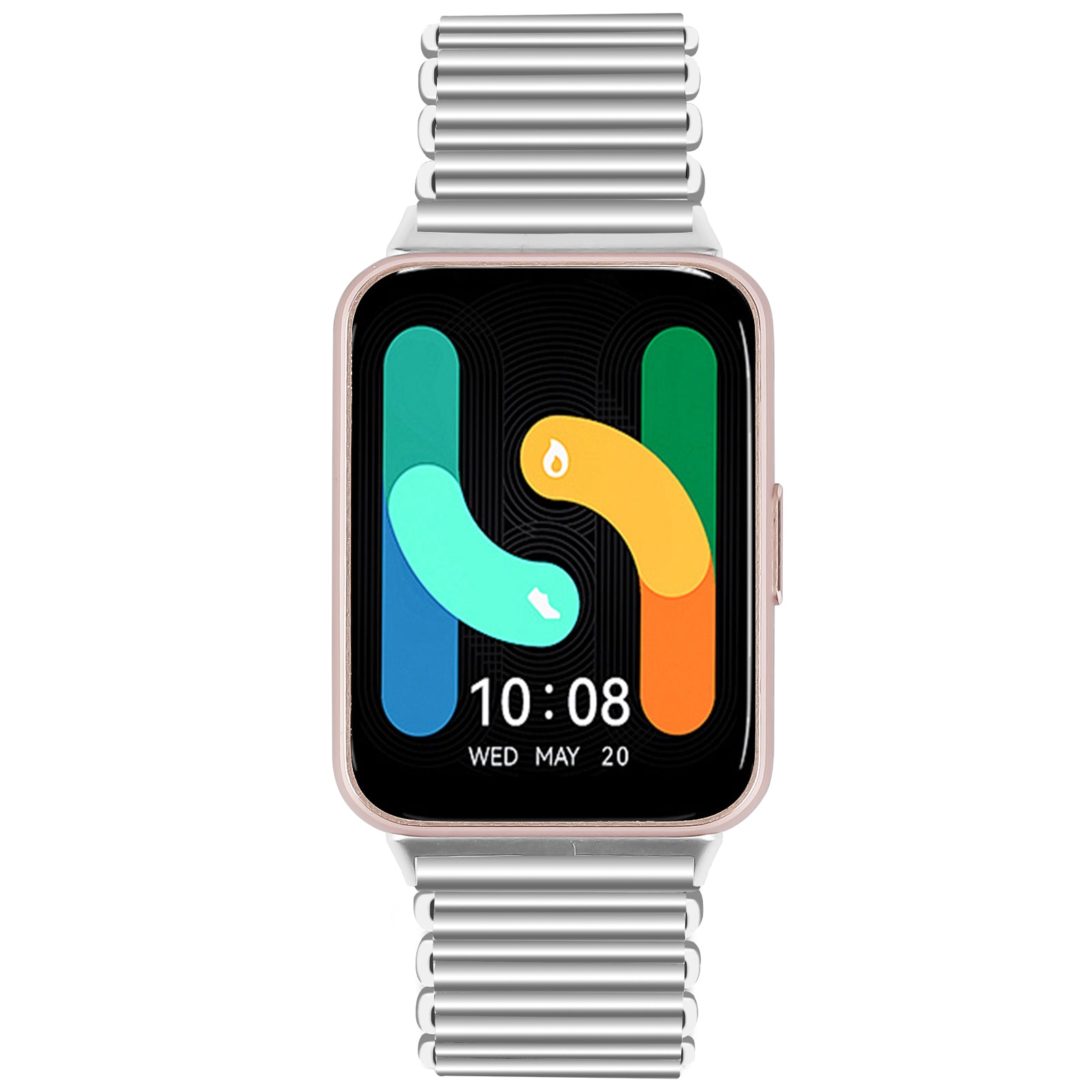 For Samsung Galaxy Fit3 SM-R390 Stainless Steel Hollow Watch Band Wrist Strap - Silver
