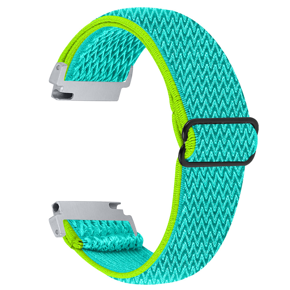 For Verizon Gizmo Watch 3 Elastic Wrist Band Wavy Pattern Woven Nylon Watch Strap - Black