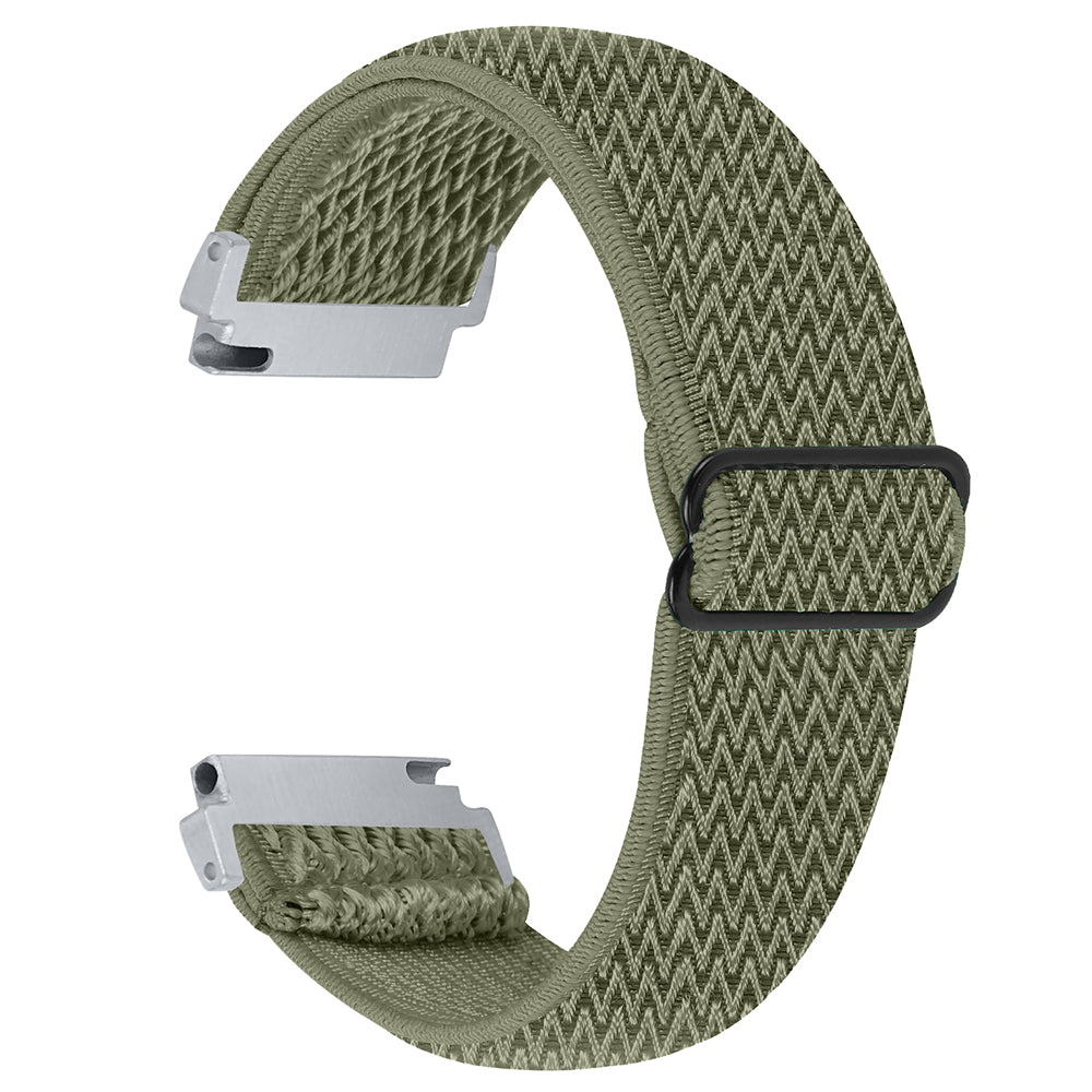 For Verizon Gizmo Watch 3 Elastic Wrist Band Wavy Pattern Woven Nylon Watch Strap - Black
