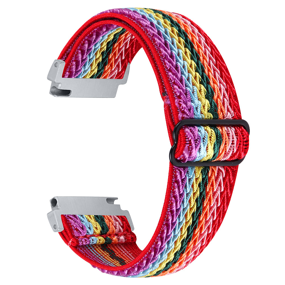 For Verizon Gizmo Watch 1 Wavy Pattern Elastic Wrist Band Woven Nylon Watch Strap - Black