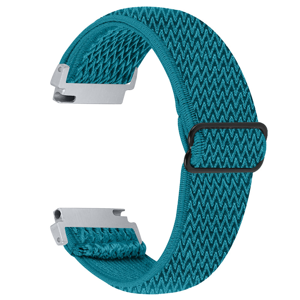 For Verizon Gizmo Watch 1 Wavy Pattern Elastic Wrist Band Woven Nylon Watch Strap - Black