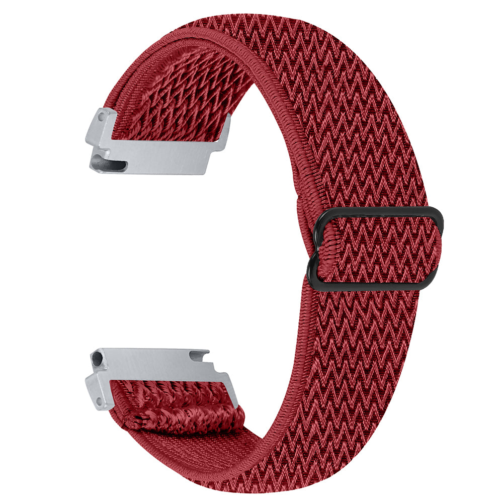 For Verizon Gizmo Watch 1 Wavy Pattern Elastic Wrist Band Woven Nylon Watch Strap - Black
